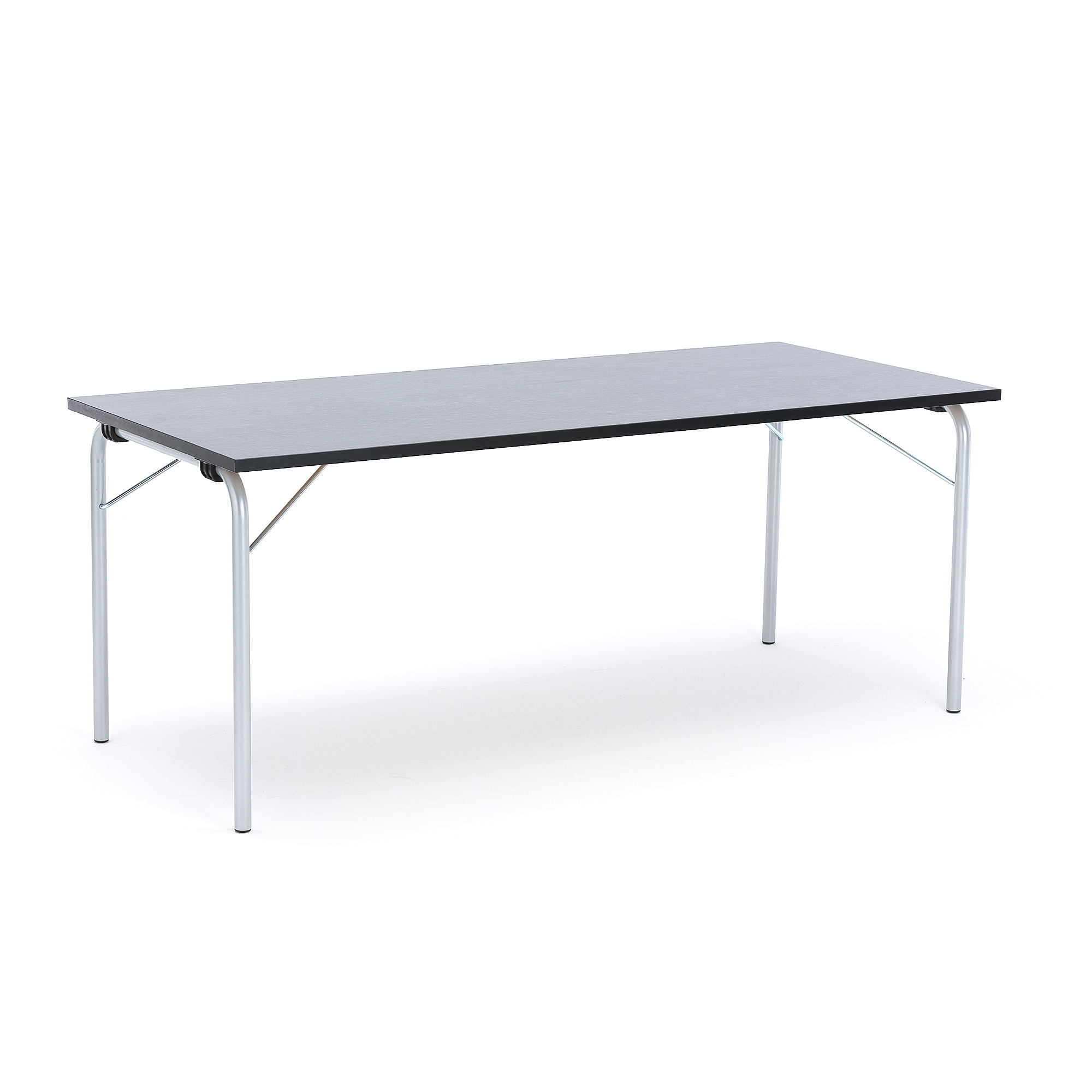 Skládací stůl NICKE, 1800x800x720 mm, pozinkovaný rám, tmavě šedé linoleum