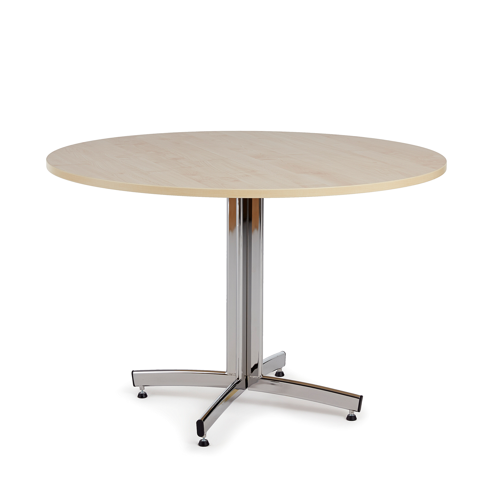 Jedálenský stôl SANNA, okrúhly Ø 1100 x V 720 mm, breza / chróm