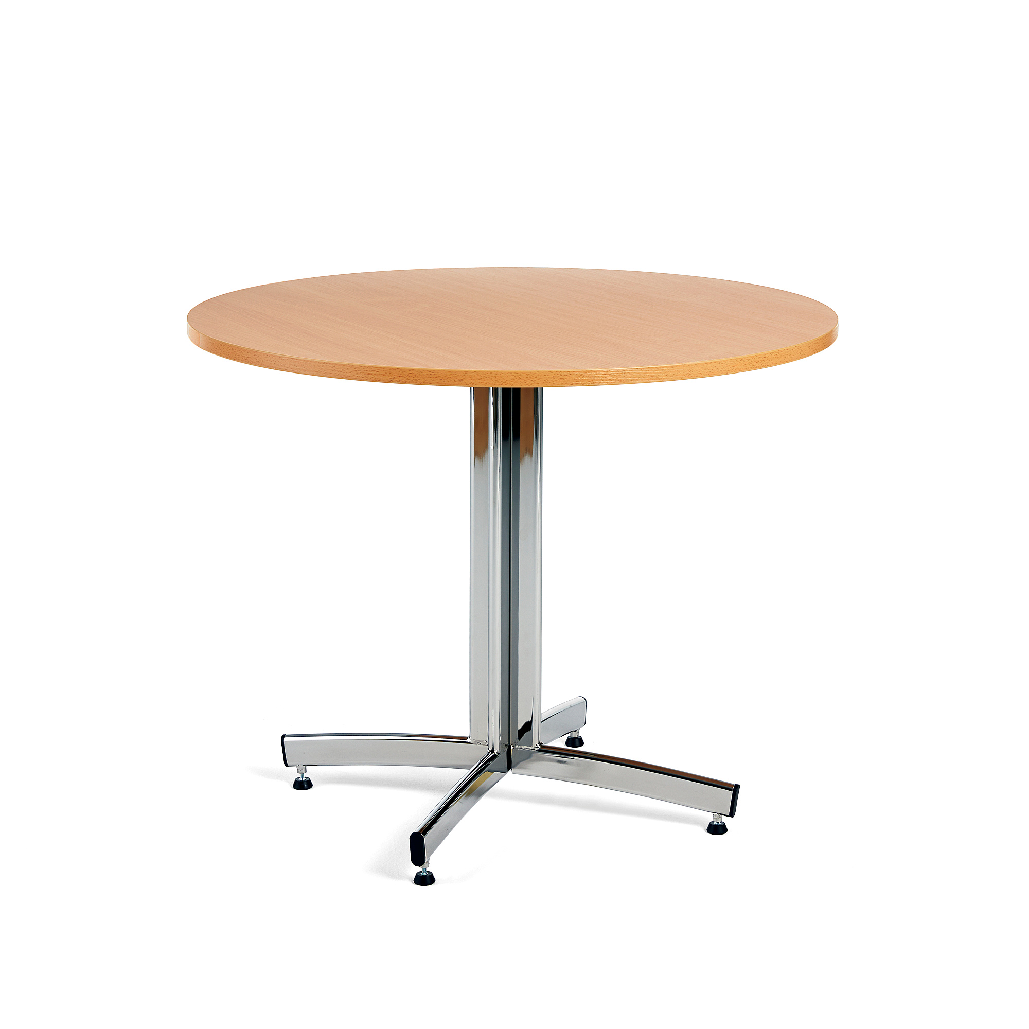 Jedálenský stôl SANNA, okrúhly Ø 900 x V 720 mm, buk / chróm