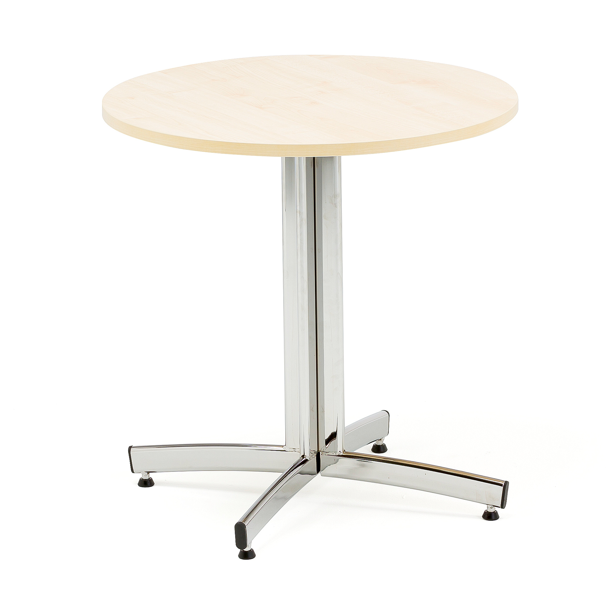 Jedálenský stôl SANNA, okrúhly Ø 700 x V 720 mm, breza / chróm