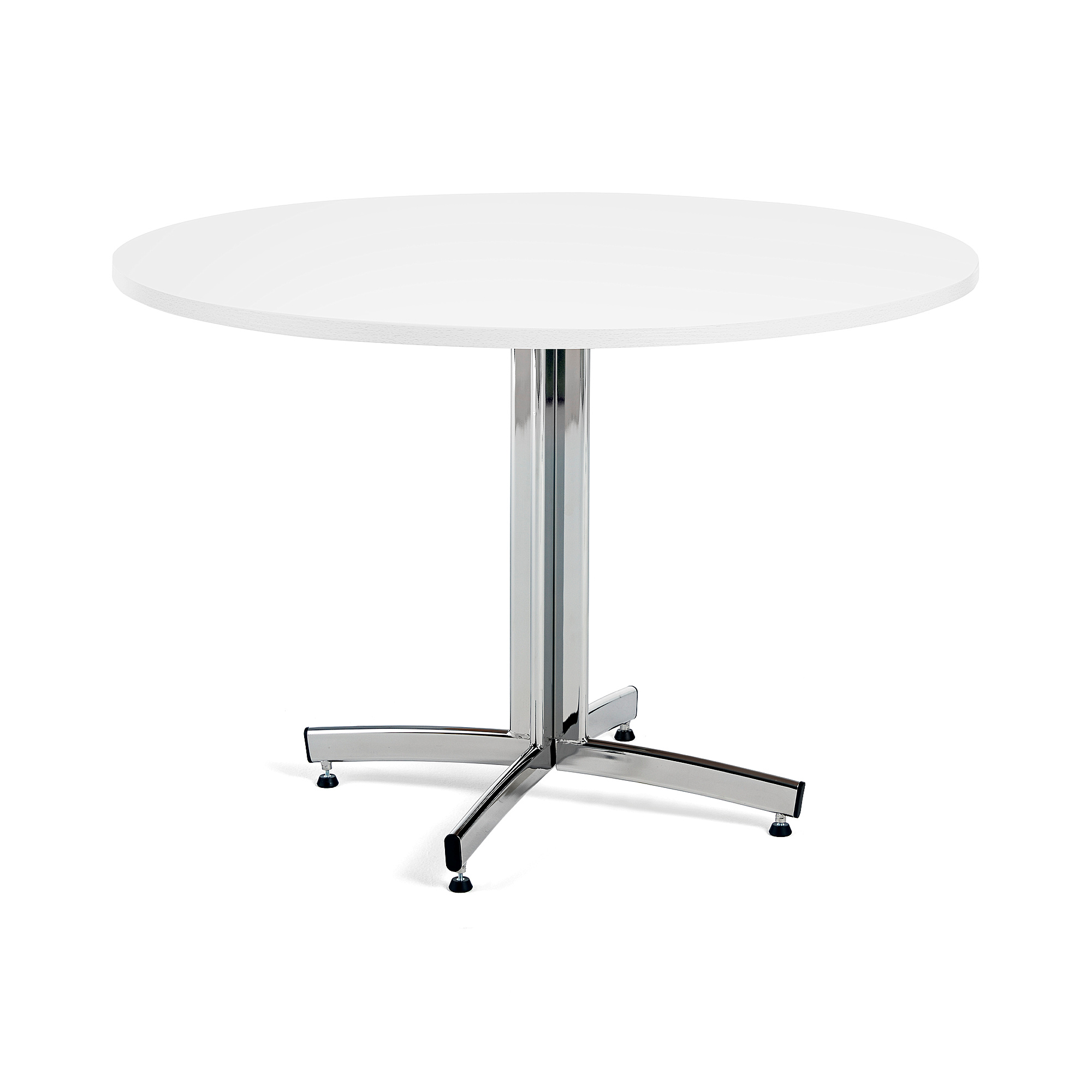 Okrúhly jedálenský stôl SANNA, Ø 1100 x V 720 mm, biela / chróm