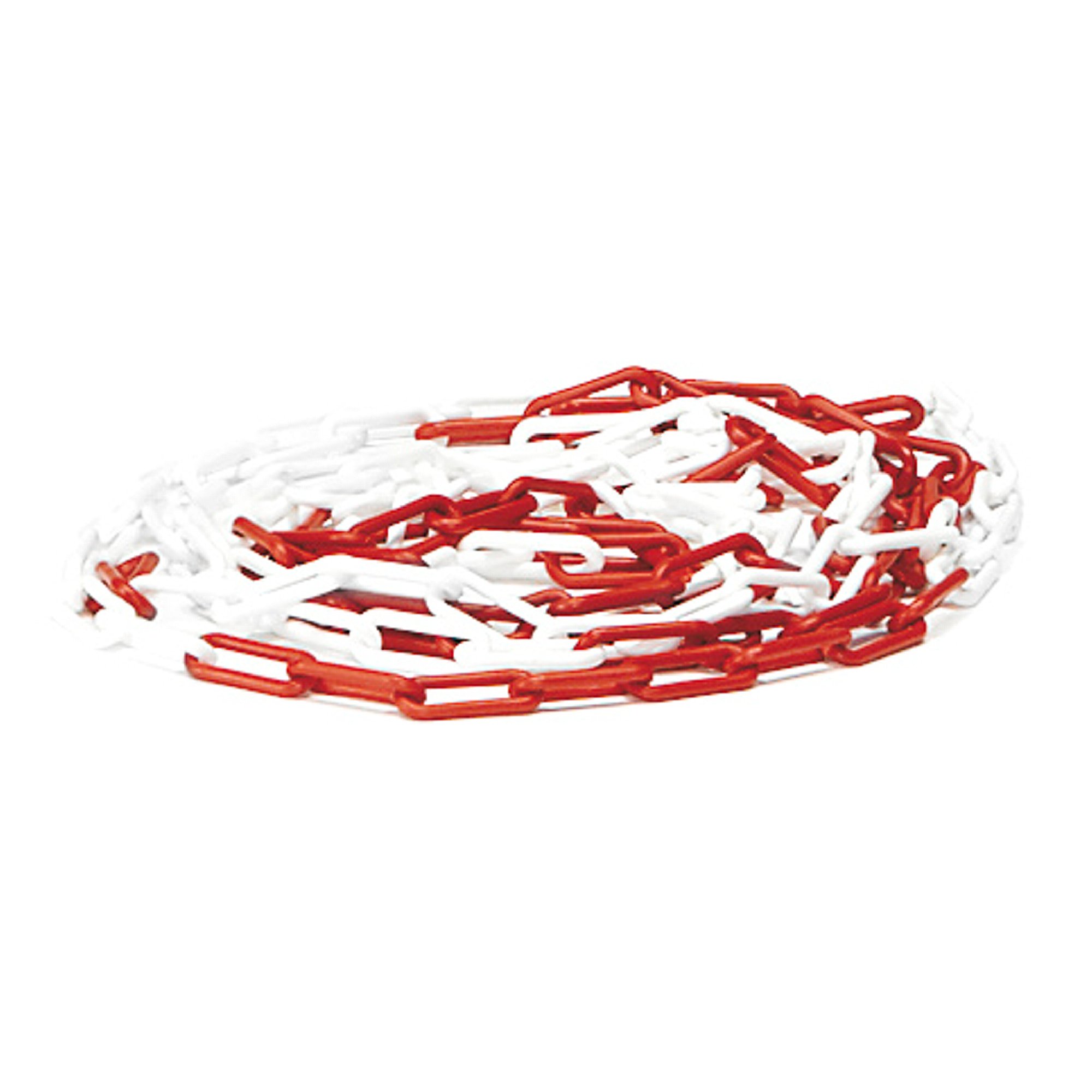 Levně Plastový řetěz, 8 mm, délka 24 m, červeno-bílý