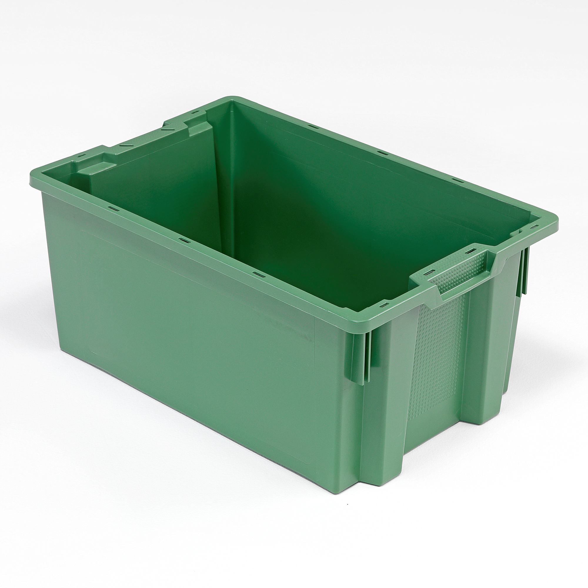 Plastová prepravka WHYTE, 600x400x270 mm, objem 50 L, zelená