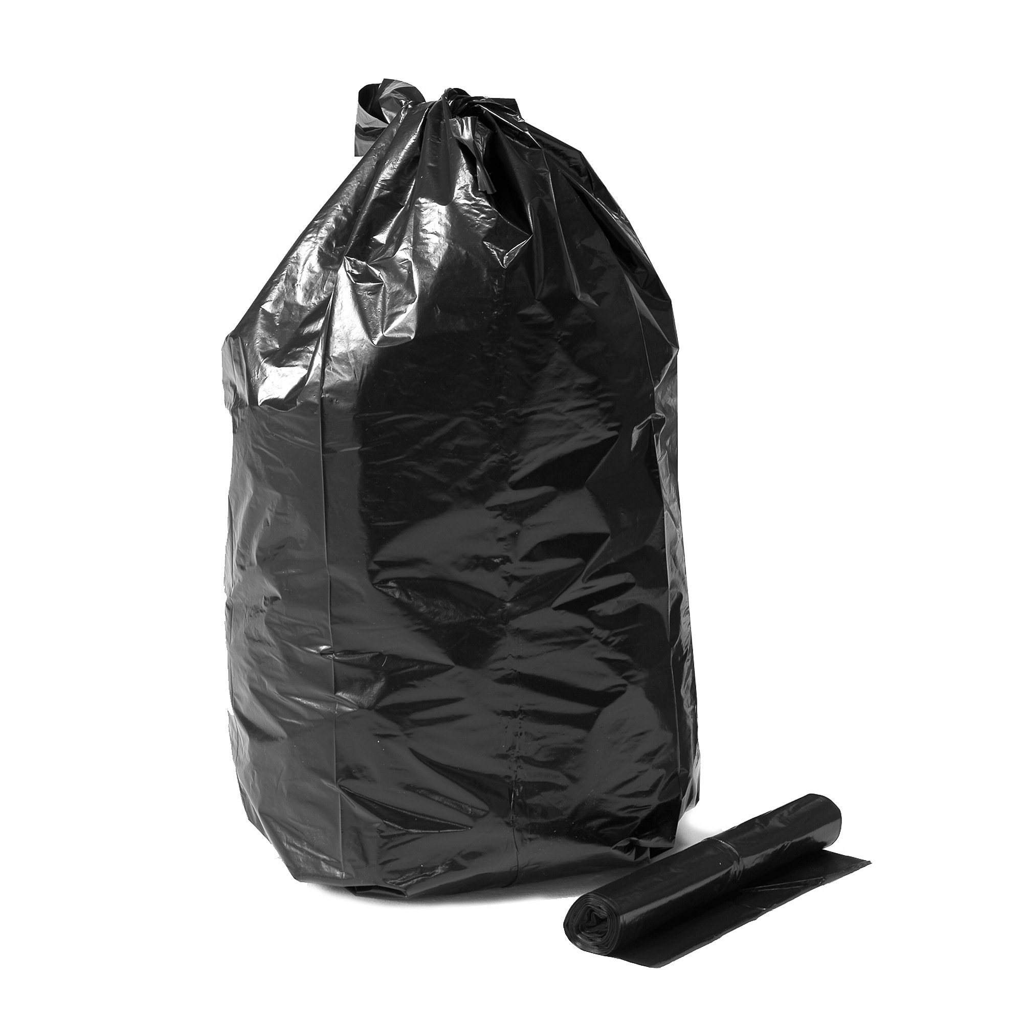 Pytle na odpad, zavazovací, 15 rolí (10 ks/role), 125 l, černé