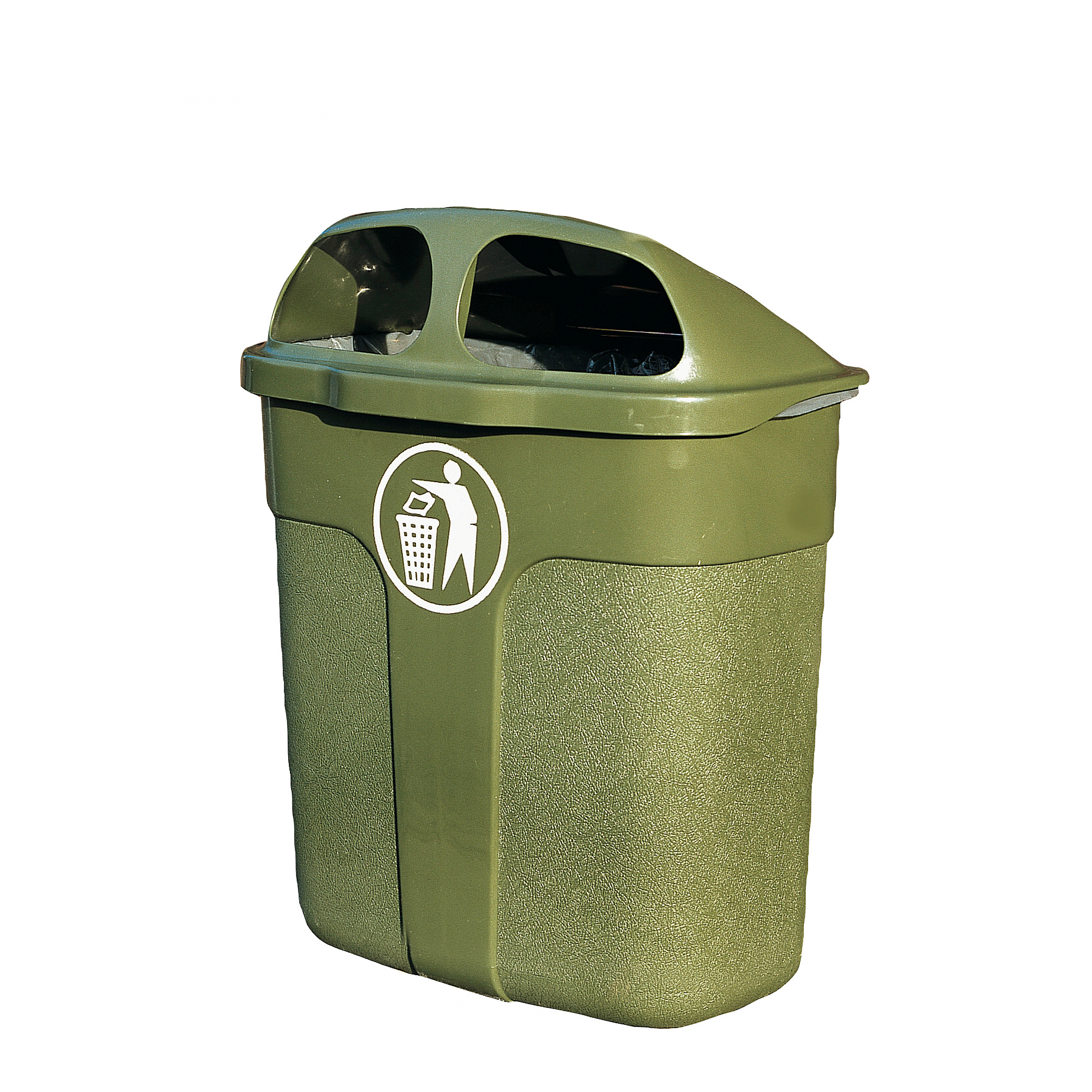 E-shop Vonkajší odpadkový kôš WALTER, 40 L, olivovo zelený
