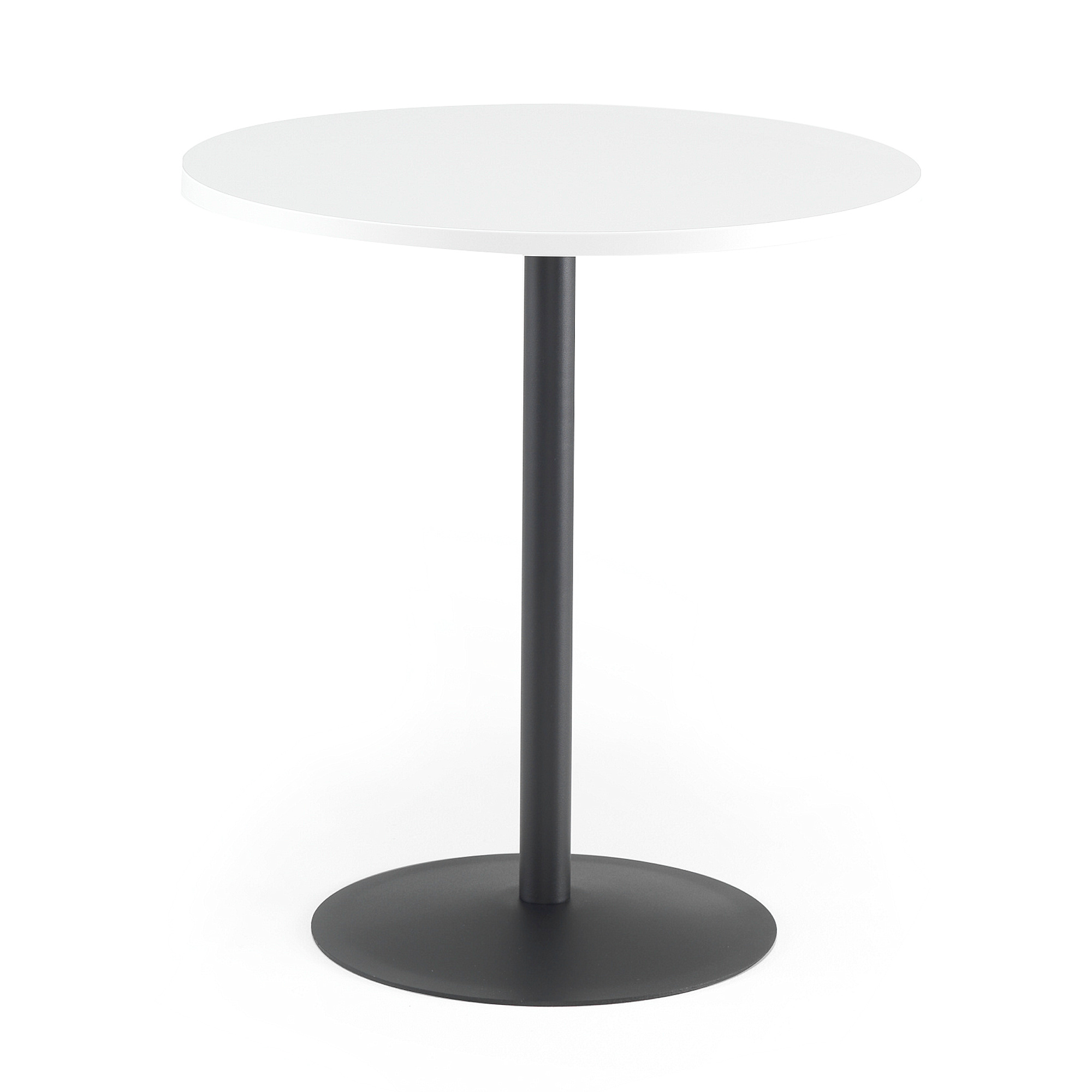 E-shop Kaviarenský stôl ASTRID, Ø 700 x V 735 mm, biela / čierna