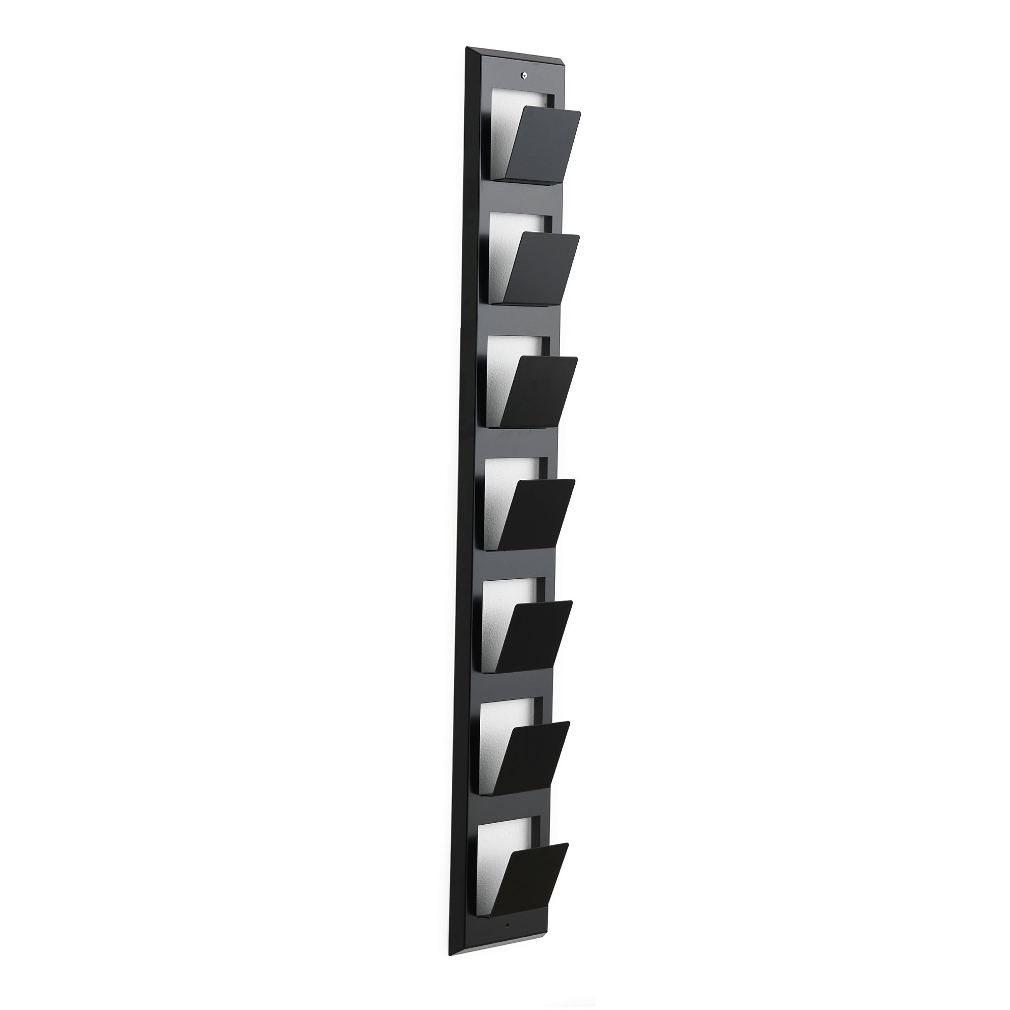 E-shop Nástenný stojan na prospekty/časopisy SHOW, 7 x A4, čierny