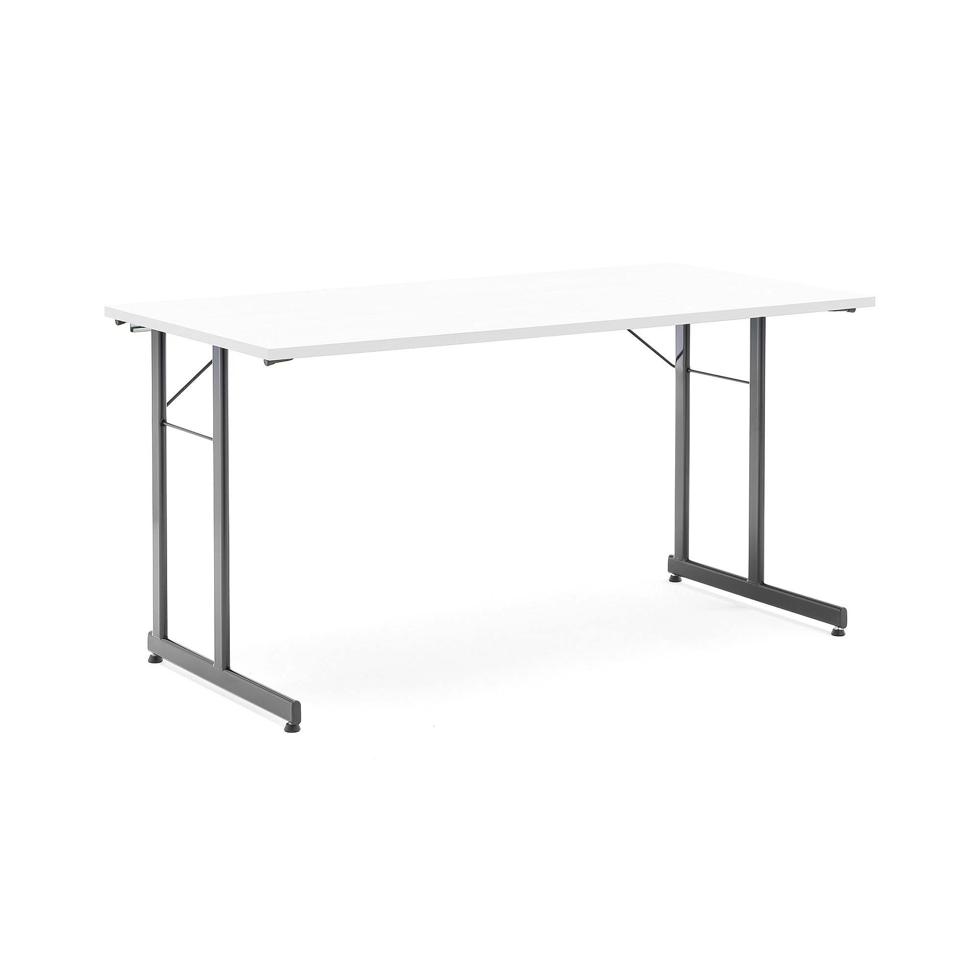 Rokovací stôl Claire, 1400x700 mm, biely laminát/čierna