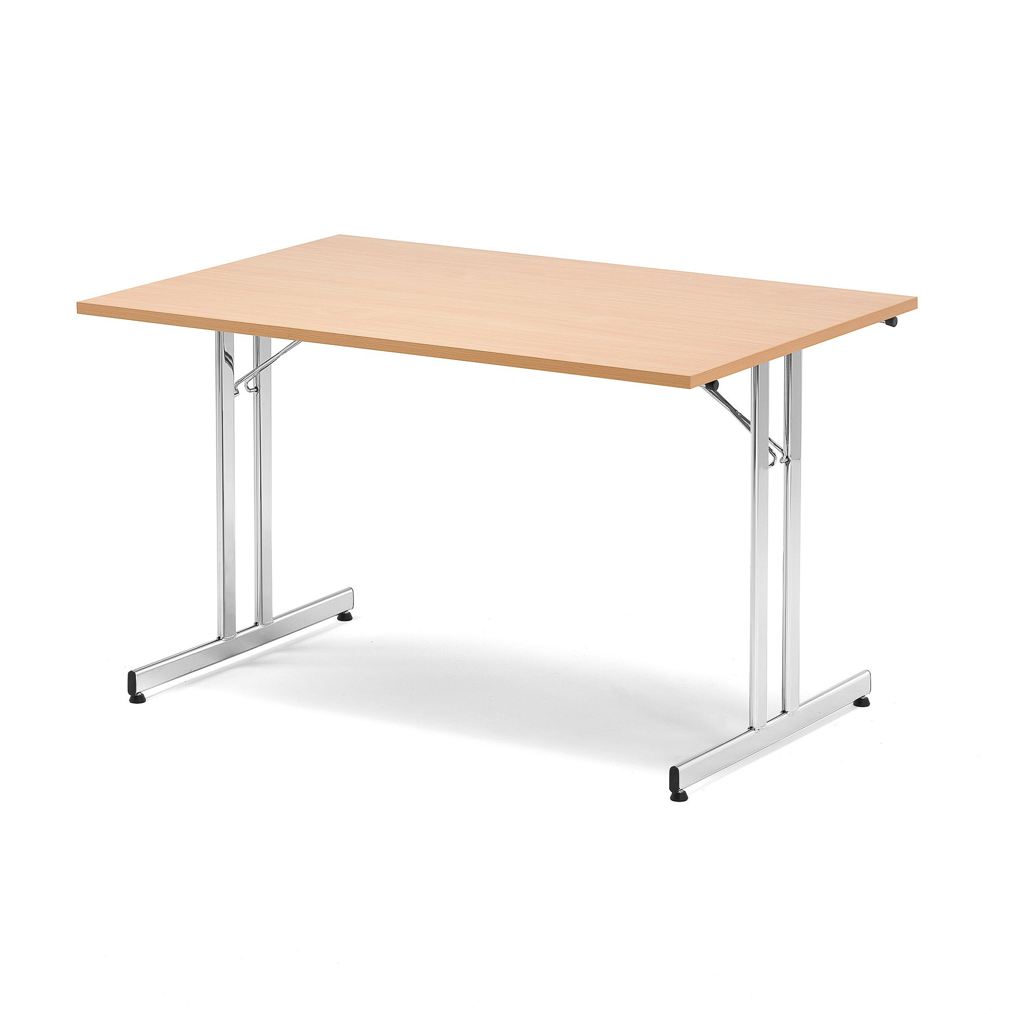 Skladací rokovací stôl EMILY, 1200x800 mm, bukový laminát/chróm