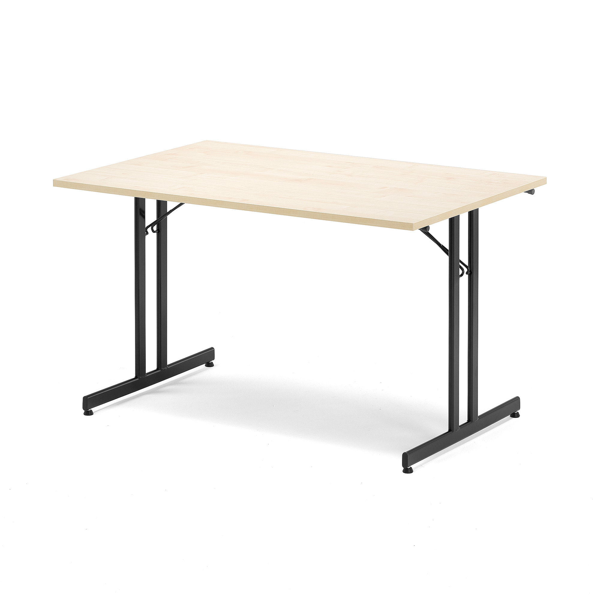 Skladací rokovací stôl EMILY, 1200x800 mm, brezový laminát/čierna