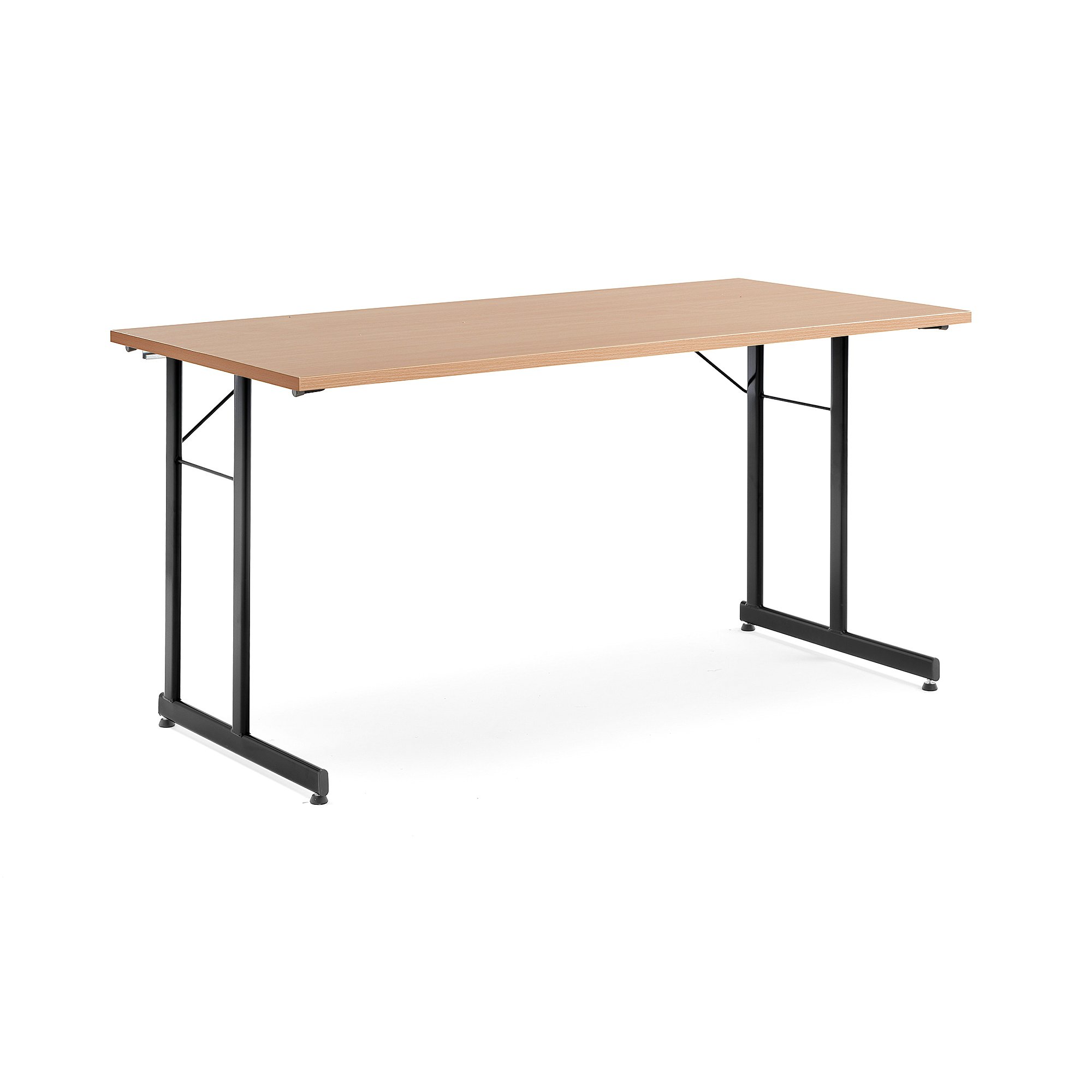 Skládací stůl CLAIRE, 1400x700 mm, buk, černá
