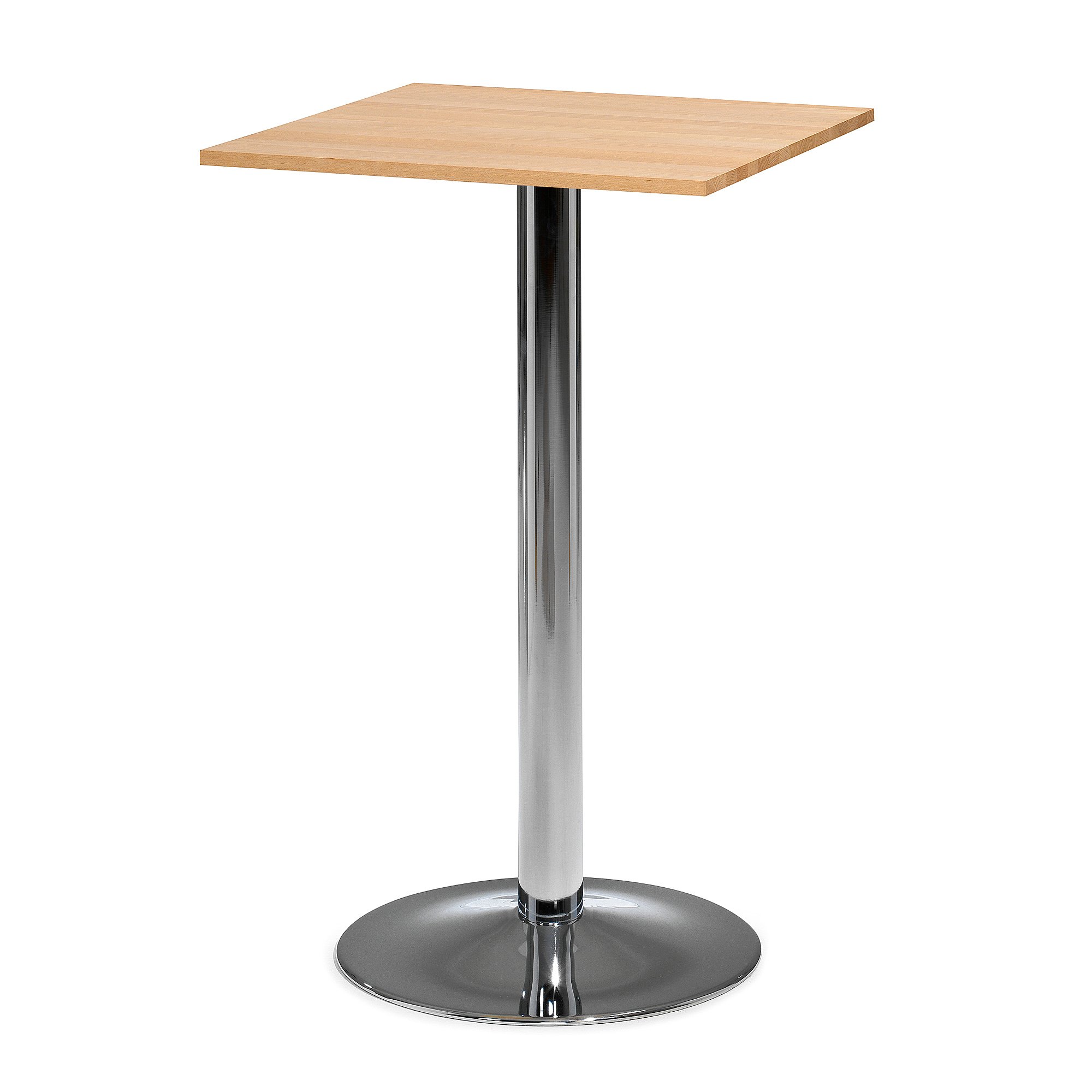 Levně Barový stůl SIRI, 700x700 mm, bukový masiv, chromovaná podnož