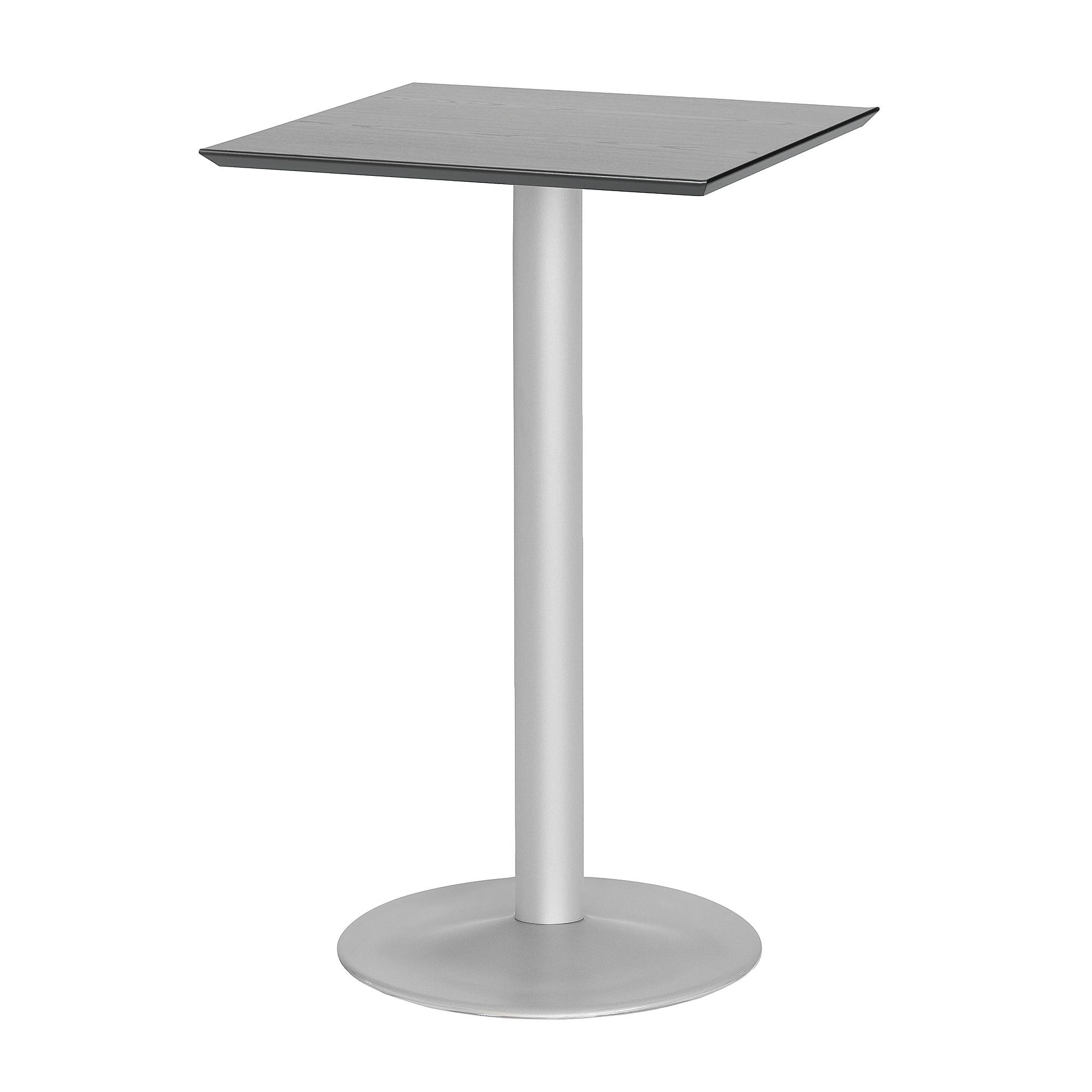 Barový stôl BIANCA, 700x700 mm, čierny, šedá podnož