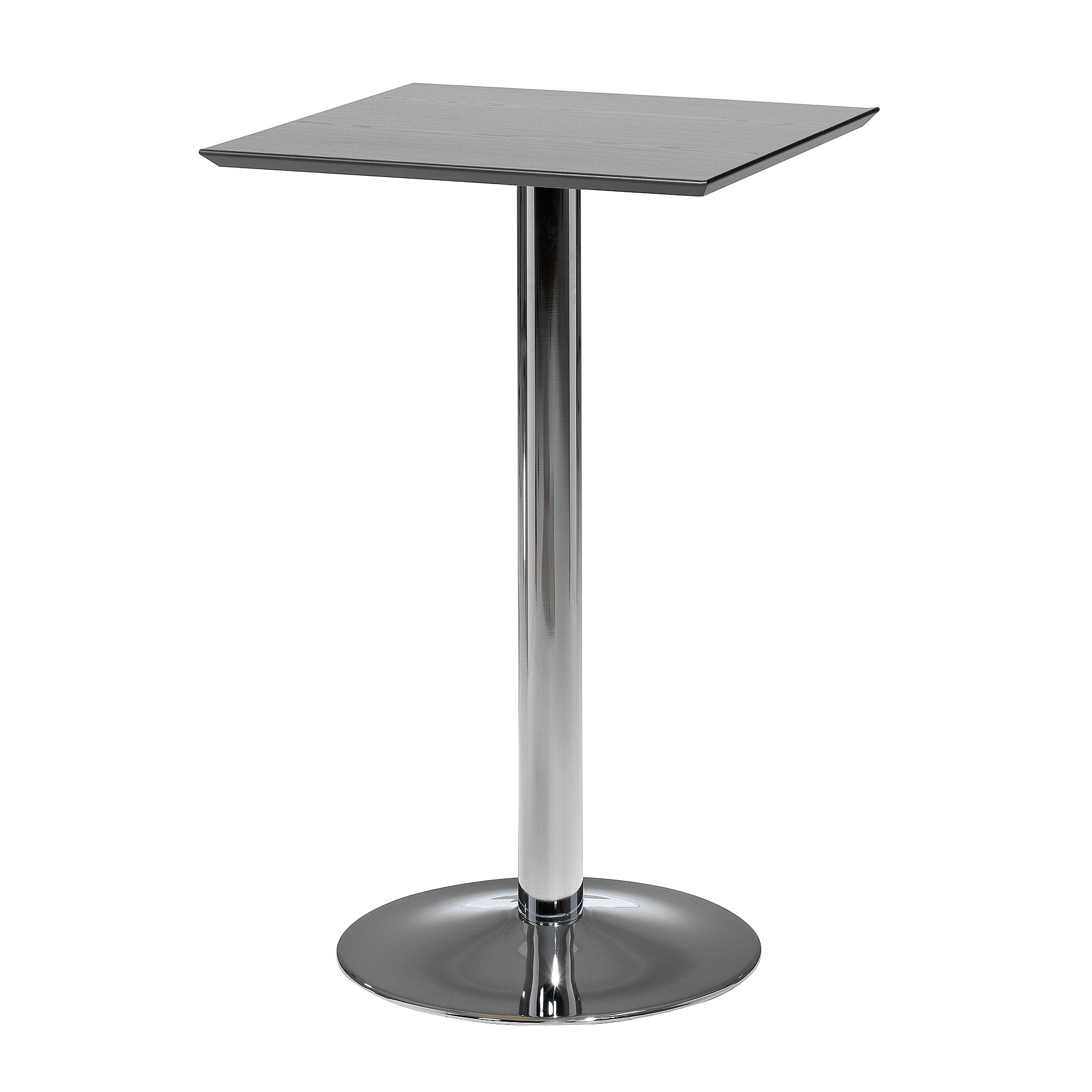 Levně Barový stůl BIANCA, 700x700 mm, HPL, černá/chrom