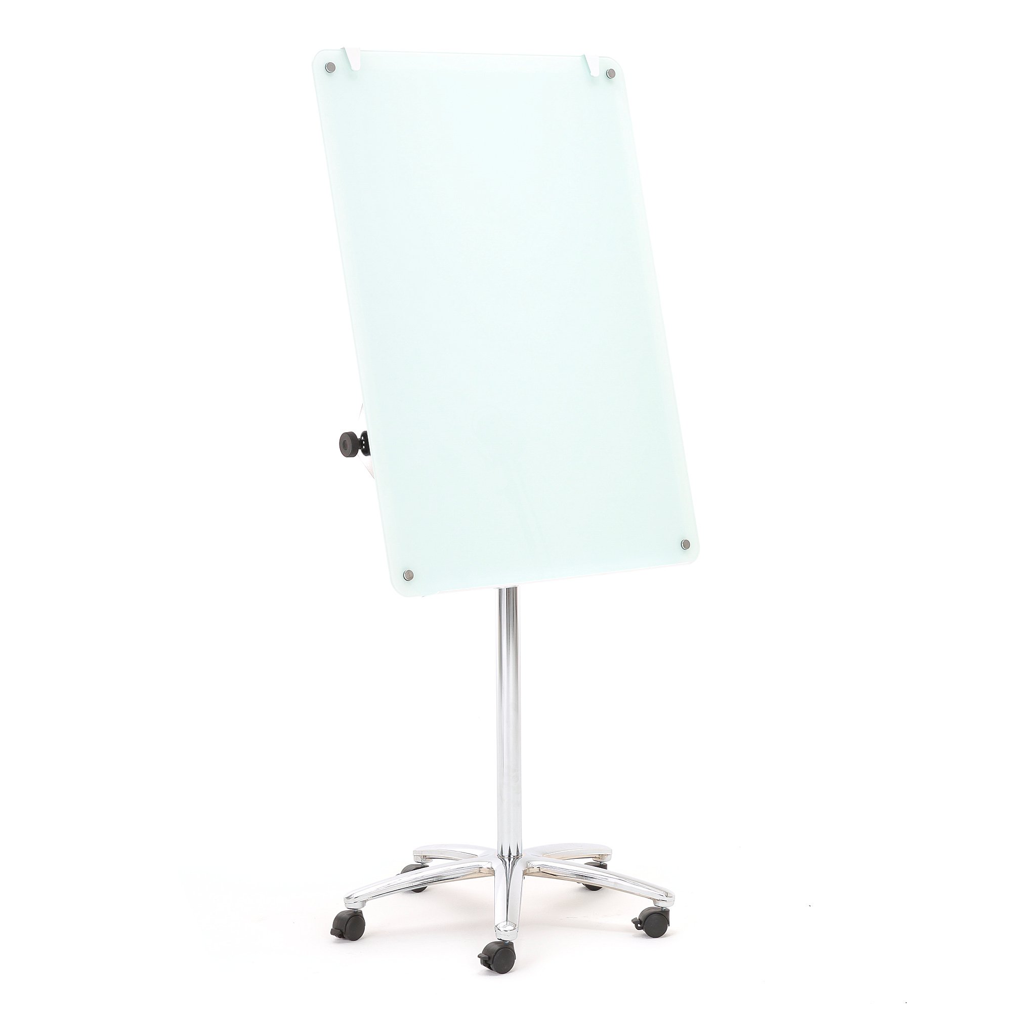 E-shop Magnetická sklenená tabuľa s kolieskami GLENDA, biela