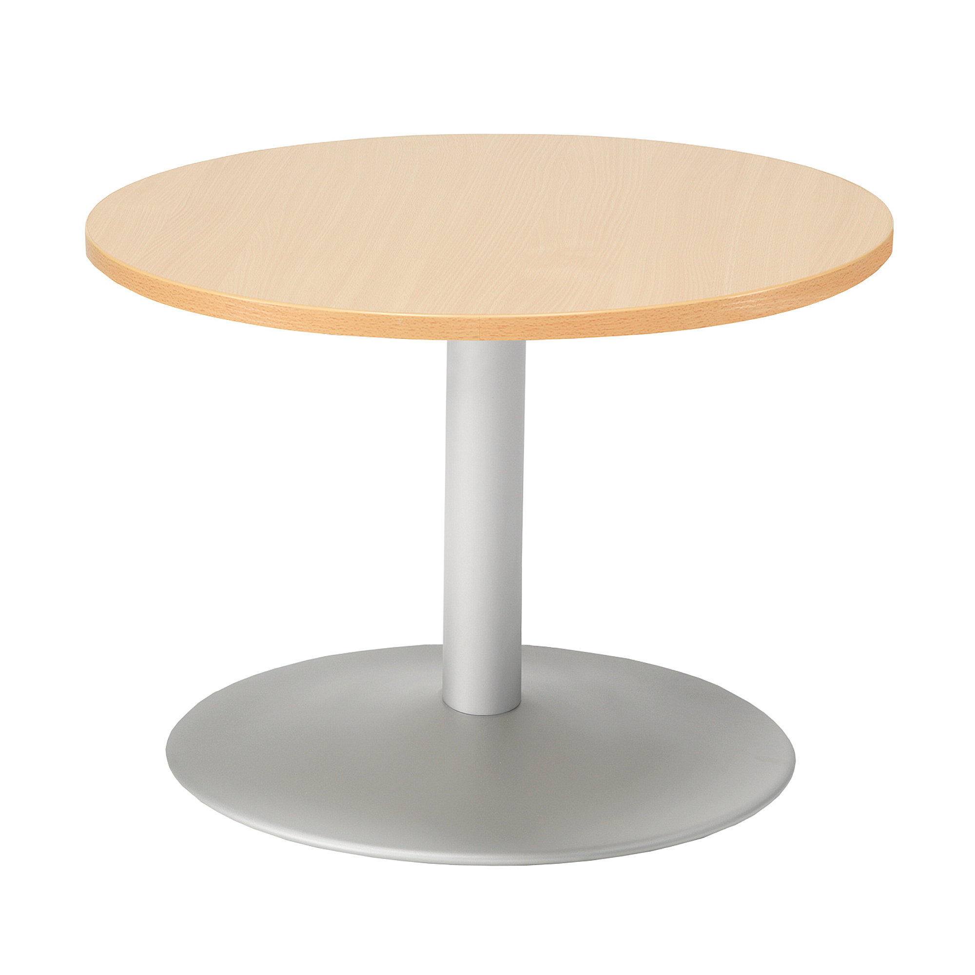 Konferenční stolek MONTY, Ø700 mm, buk/hliníkově šedá