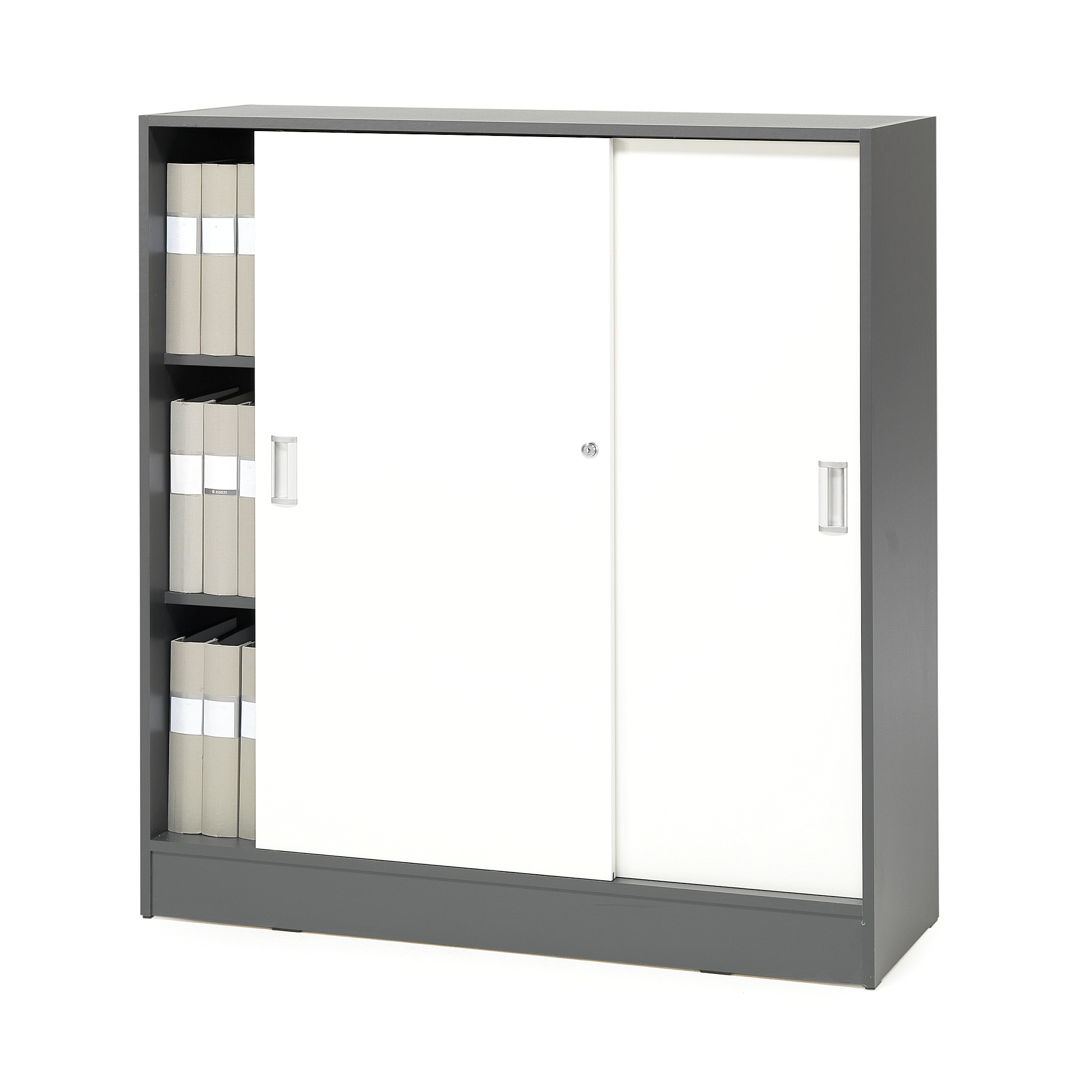 E-shop Skriňa s posuvnými dverami FLEXUS, 1325x1200x415 mm, šedá, biela