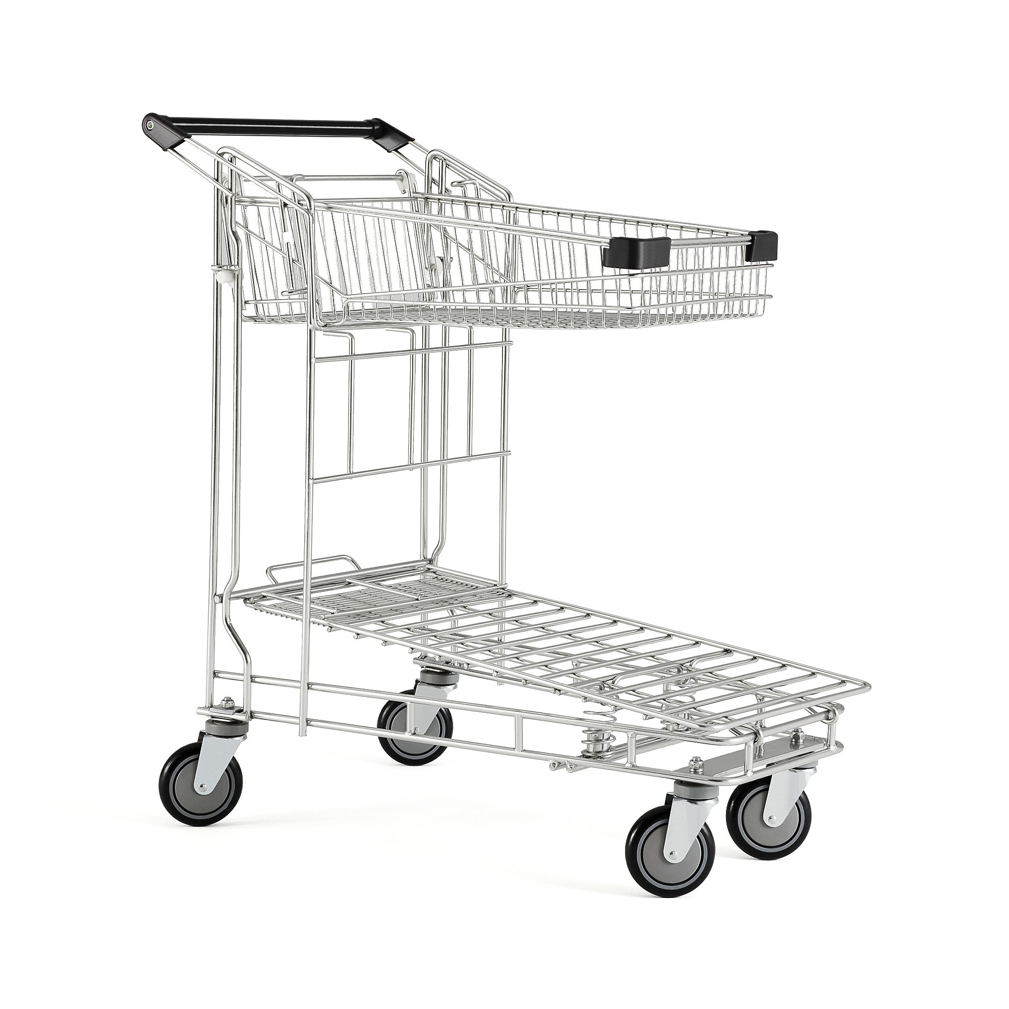 E-shop Nákupný vozík FOLD, nosnosť 200 kg, chróm