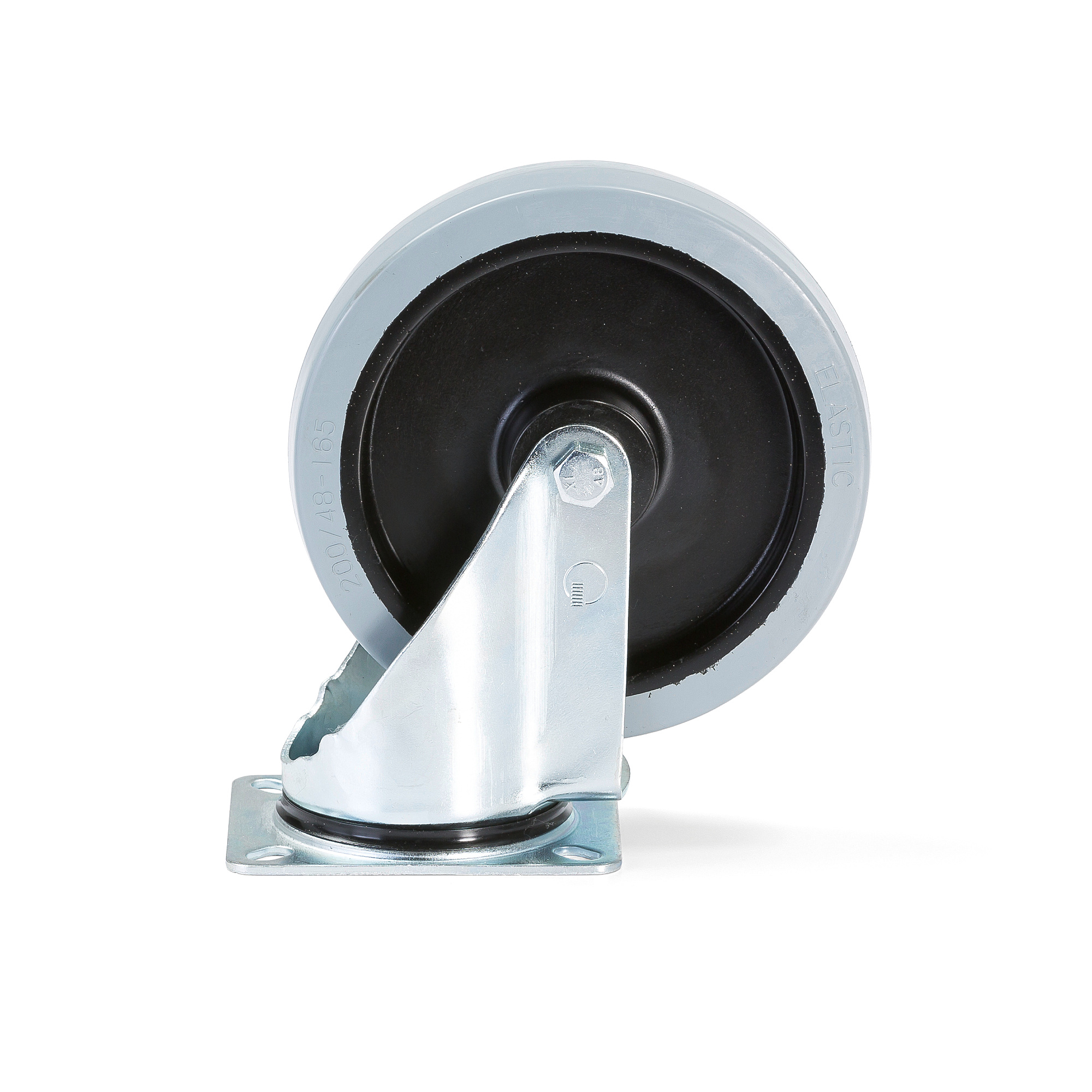 Länkhjul, 200x46 mm, 400 kg, elastiskt gummi - med