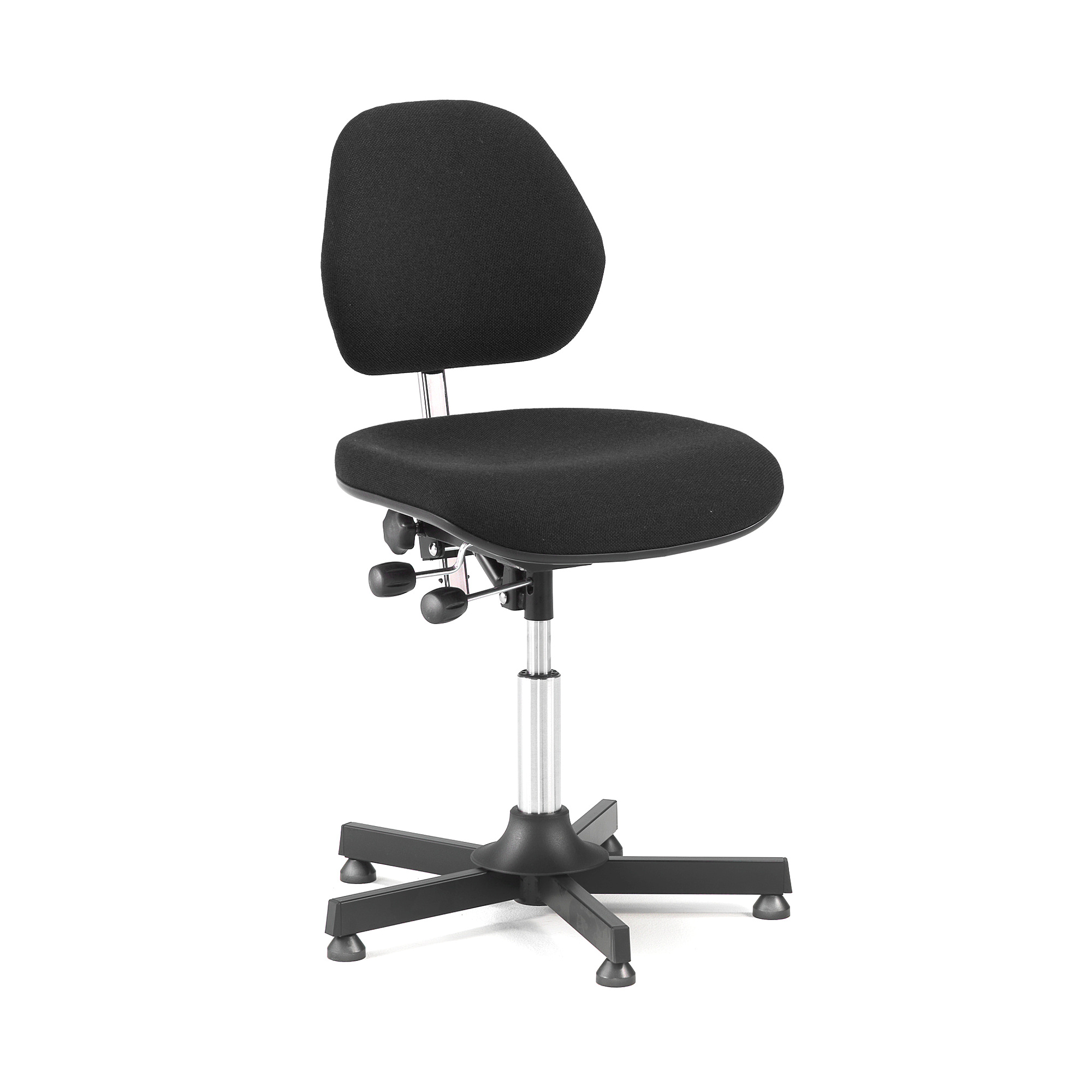 E-shop Pracovná dielenská stolička AUGUSTA, výška 475-600 mm, čierna