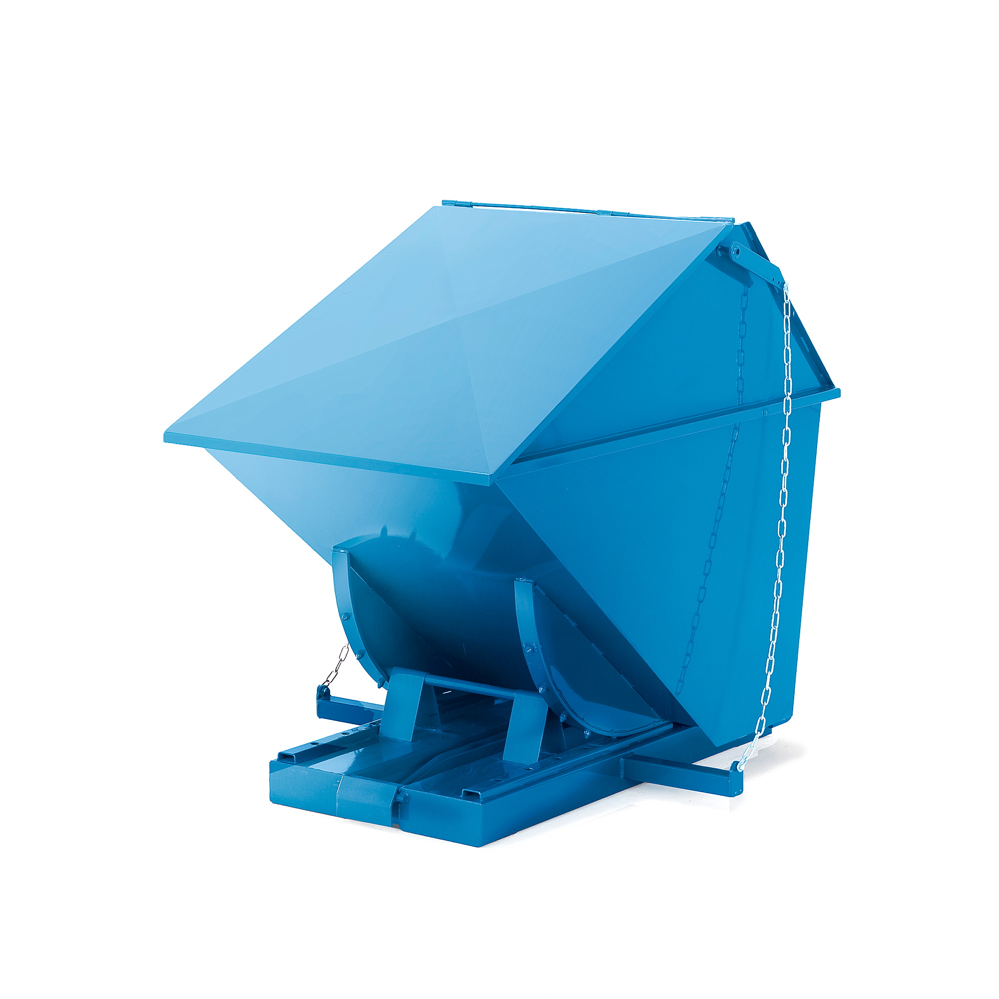 E-shop Automatický vyklápací kontajner PILE, s poklopom, objem 300 l, modrý