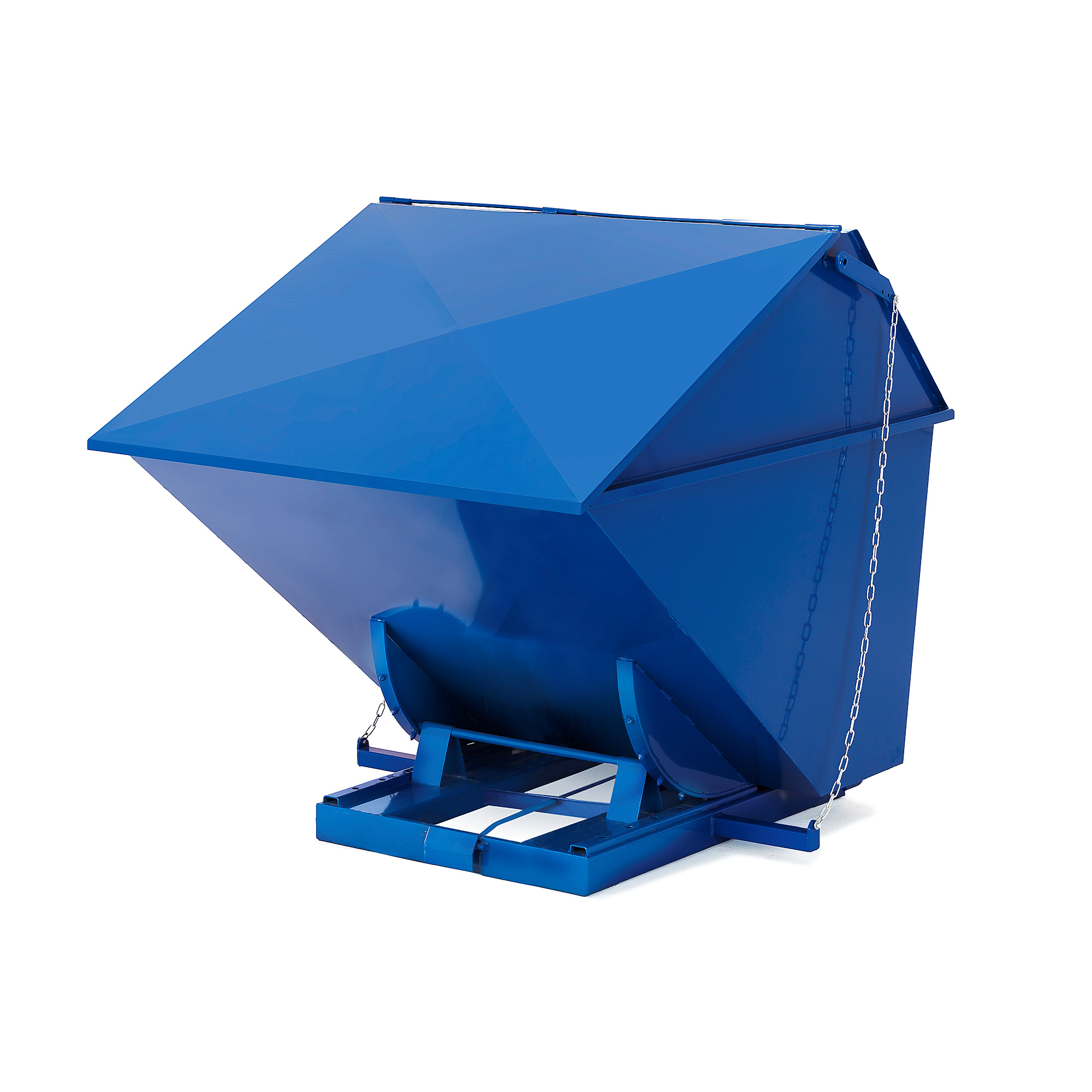 E-shop Automatický vyklápací kontajner PILE, s poklopom, objem 2000 l, modrý