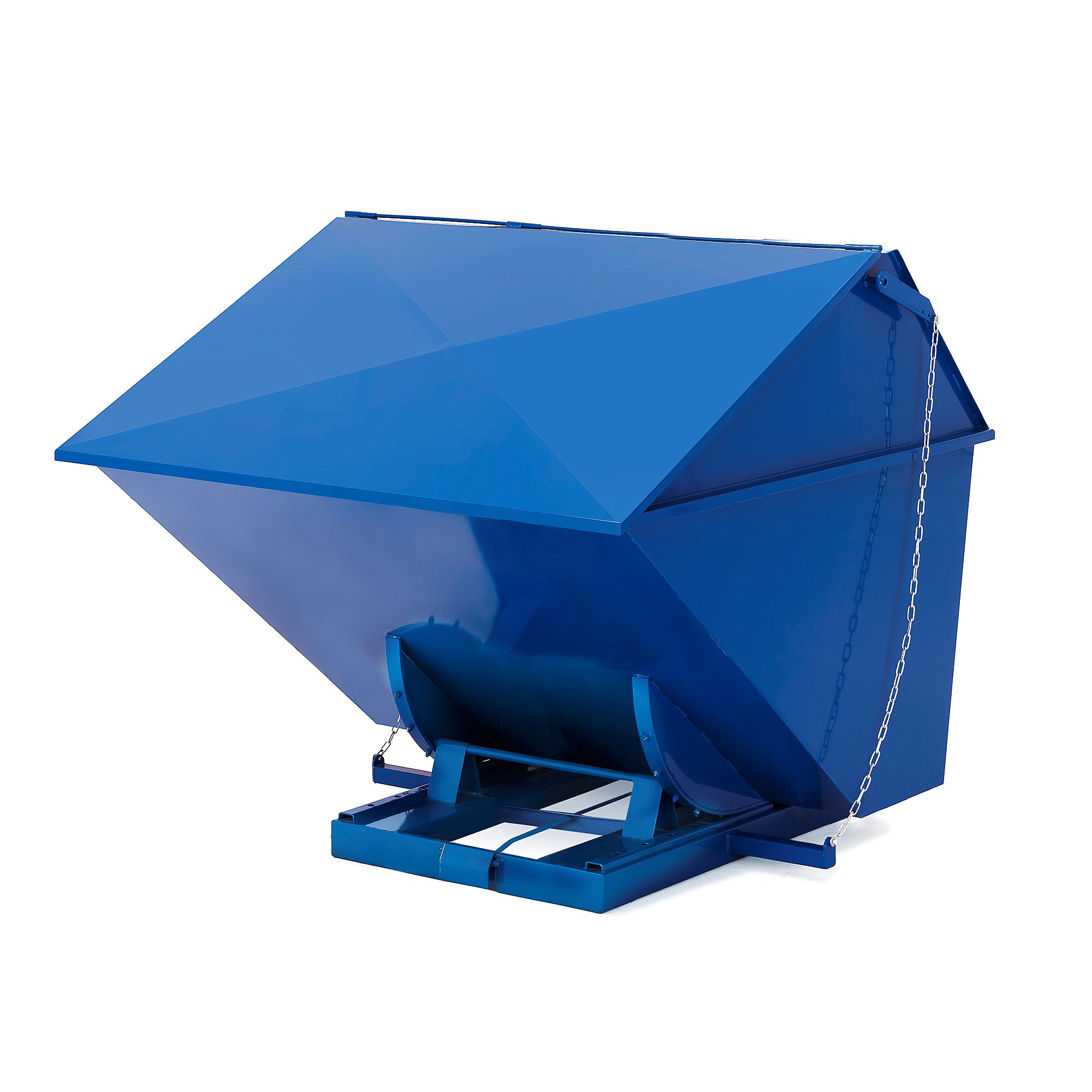 E-shop Automatický vyklápací kontajner PILE, s poklopom, objem 2500 l, modrý
