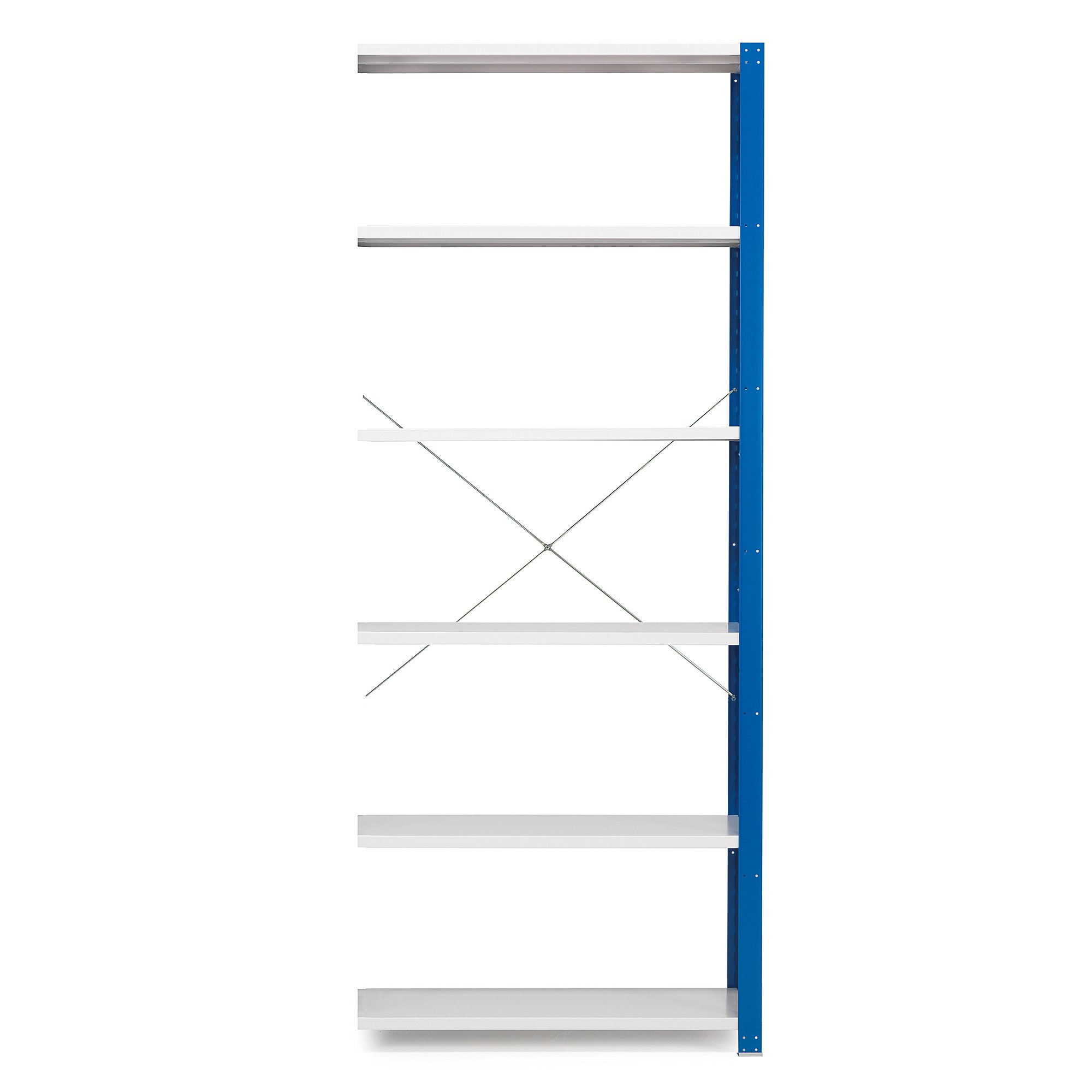 Levně Kovový regál MIX, přídavný, 2500x1005x600 mm, modrý, šedé police