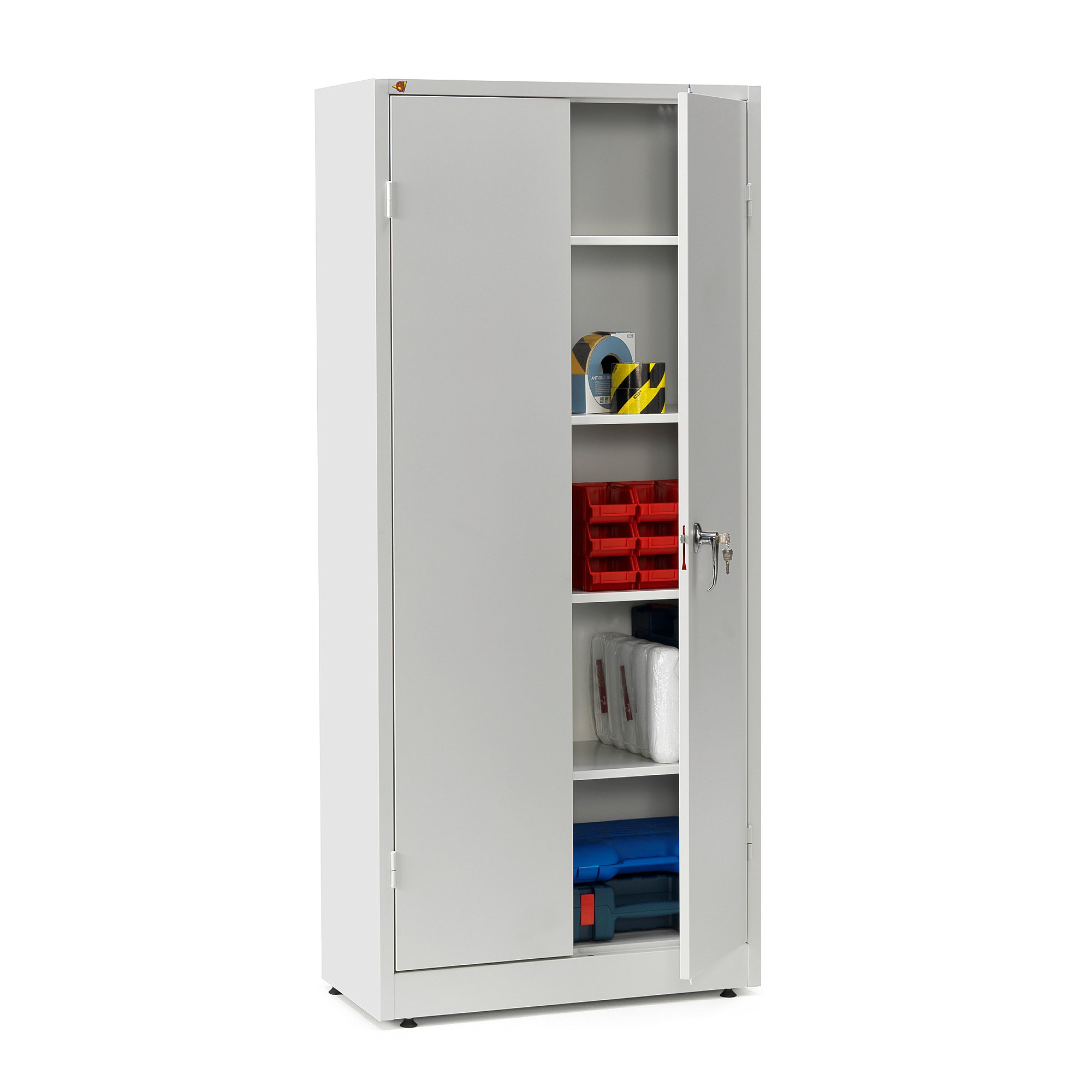 E-shop Kovová dielenská skriňa SENSE, 1800x800x400 mm, šedá