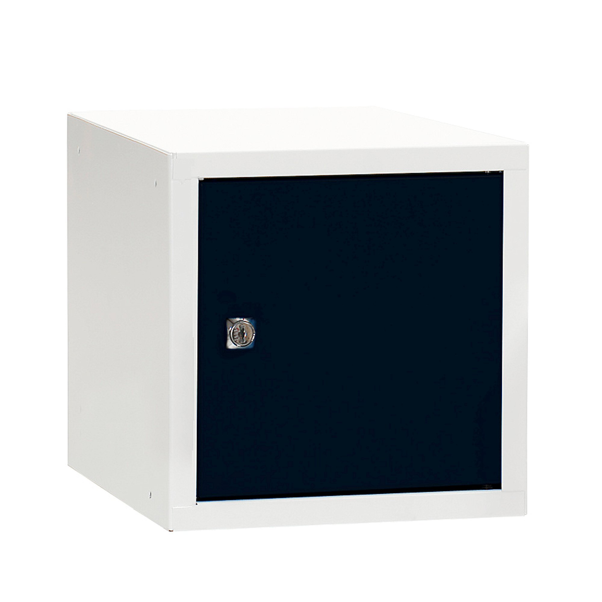 Box na osobní věci CUBE, uzamykatelný, 270x270x350 mm, bílá/černé dveře