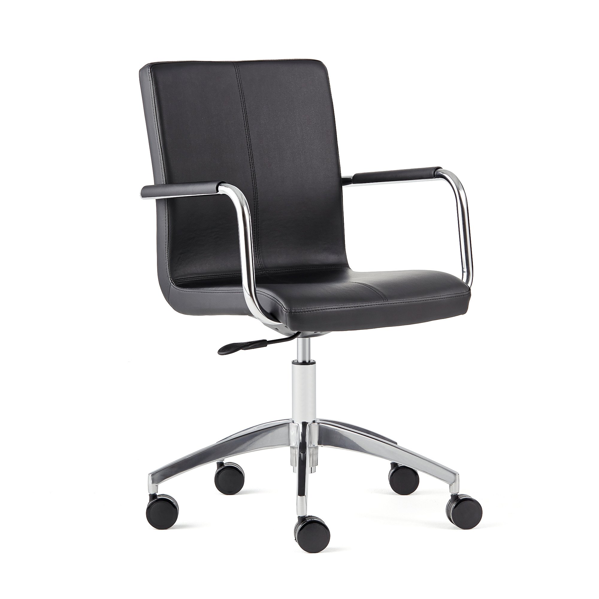 Levně Konferenční židle DELTA, otočná, černá syntetická kůže, chrom