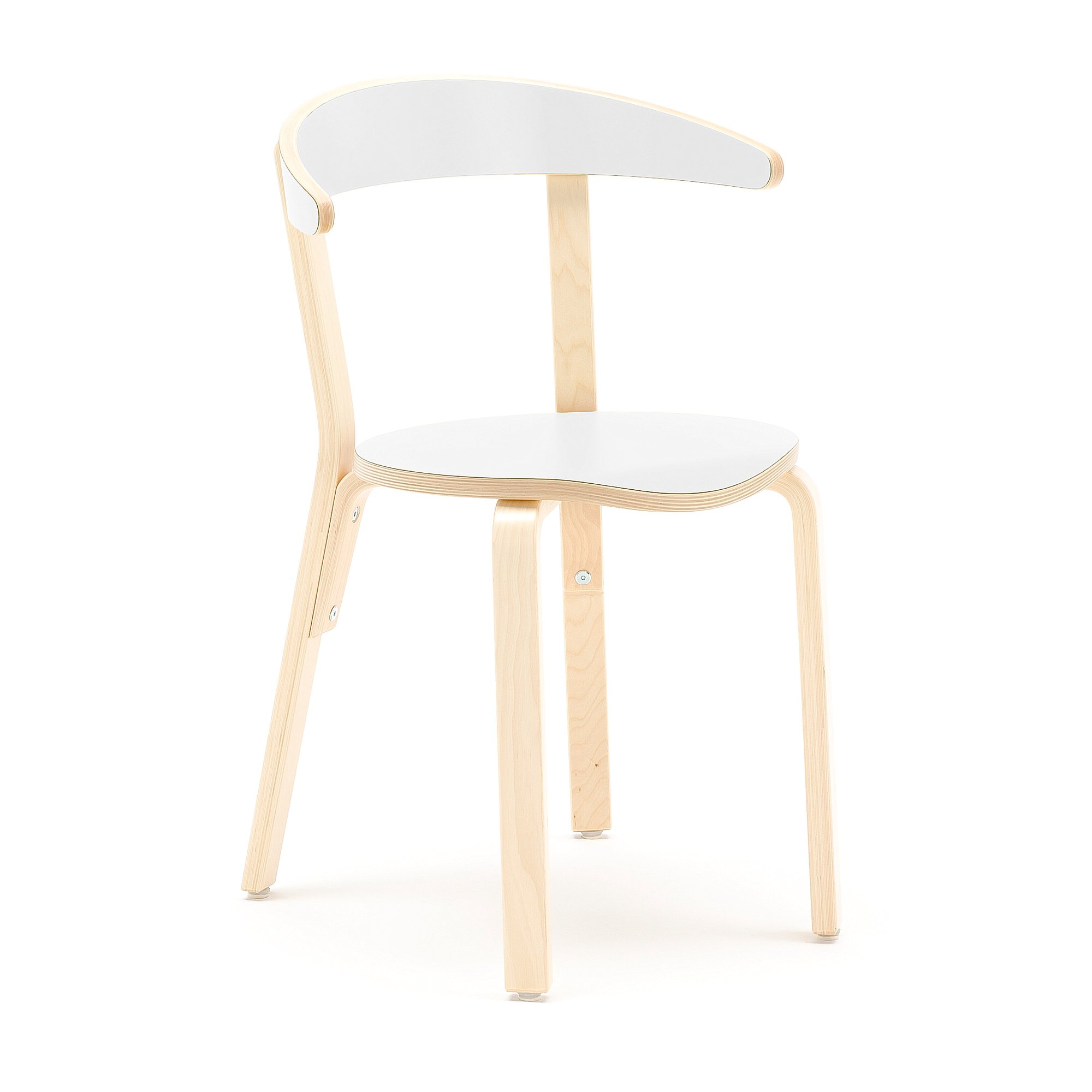 E-shop Detská jedálenská stolička LINUS, V 450 mm, breza, laminát - biela