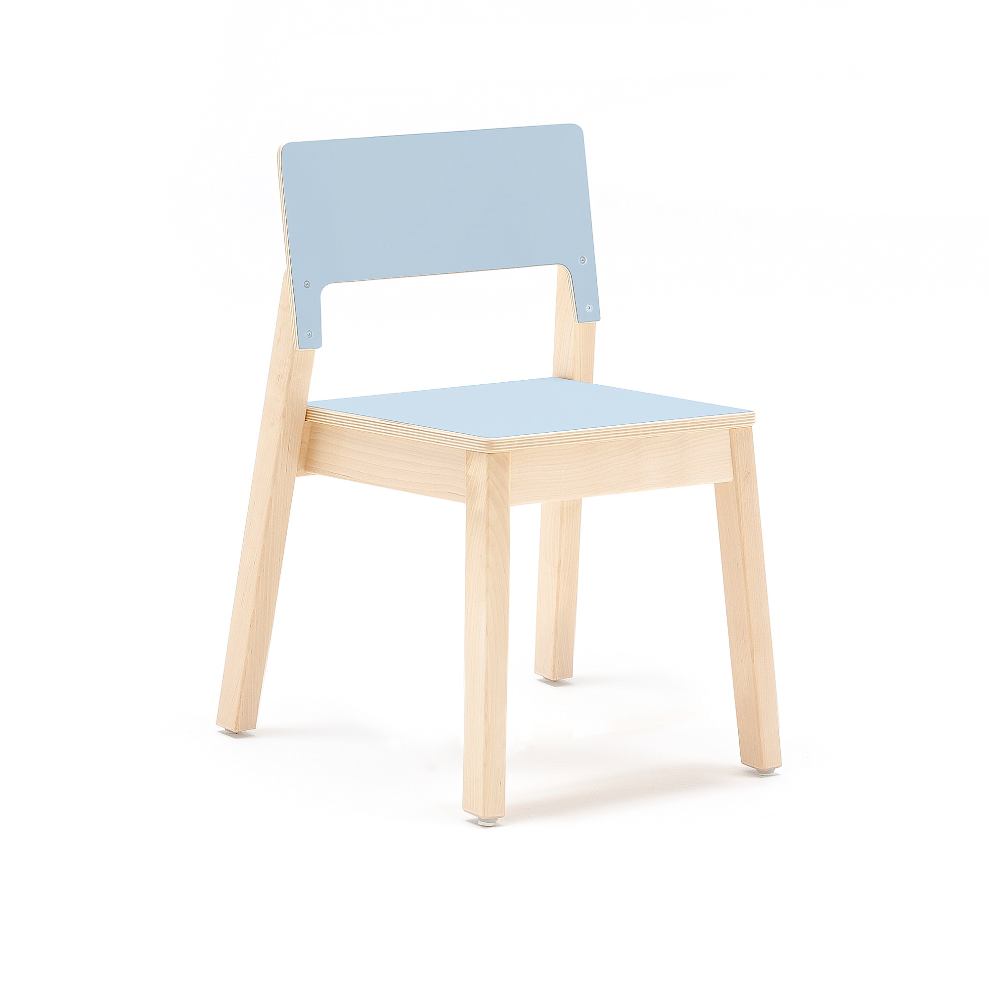 Dětská židle LOVE, výška 380 mm, bříza, modrá