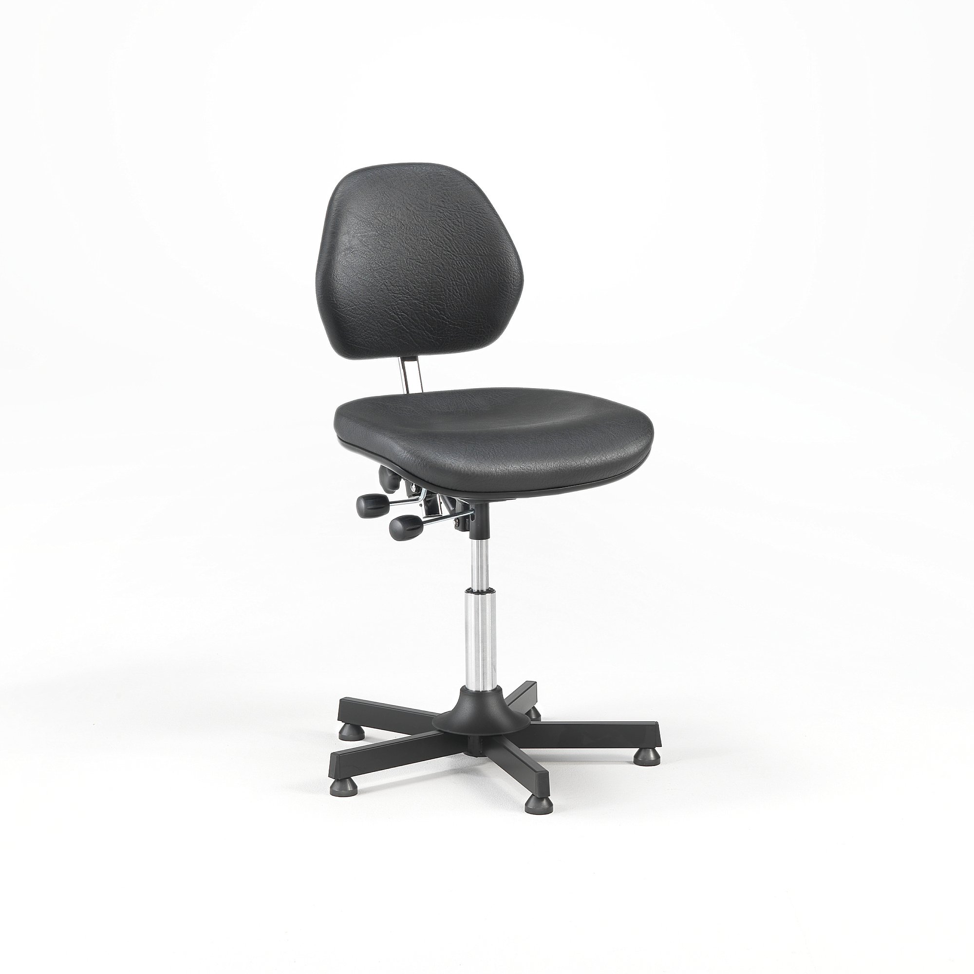 Levně Pracovní židle AUGUSTA, 475-600 mm, černý vinyl
