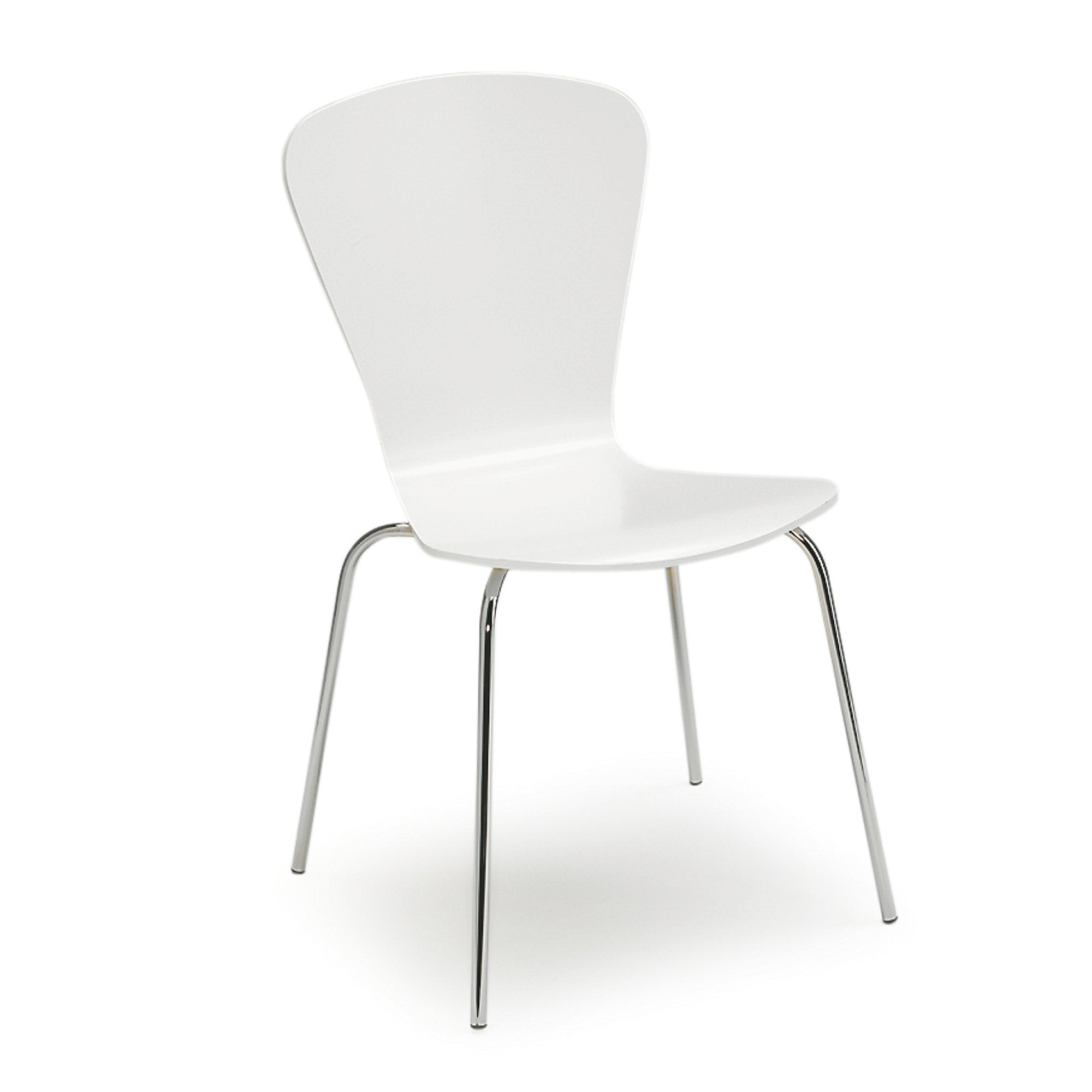 E-shop Jedálenská stolička MILLA, biela / chróm