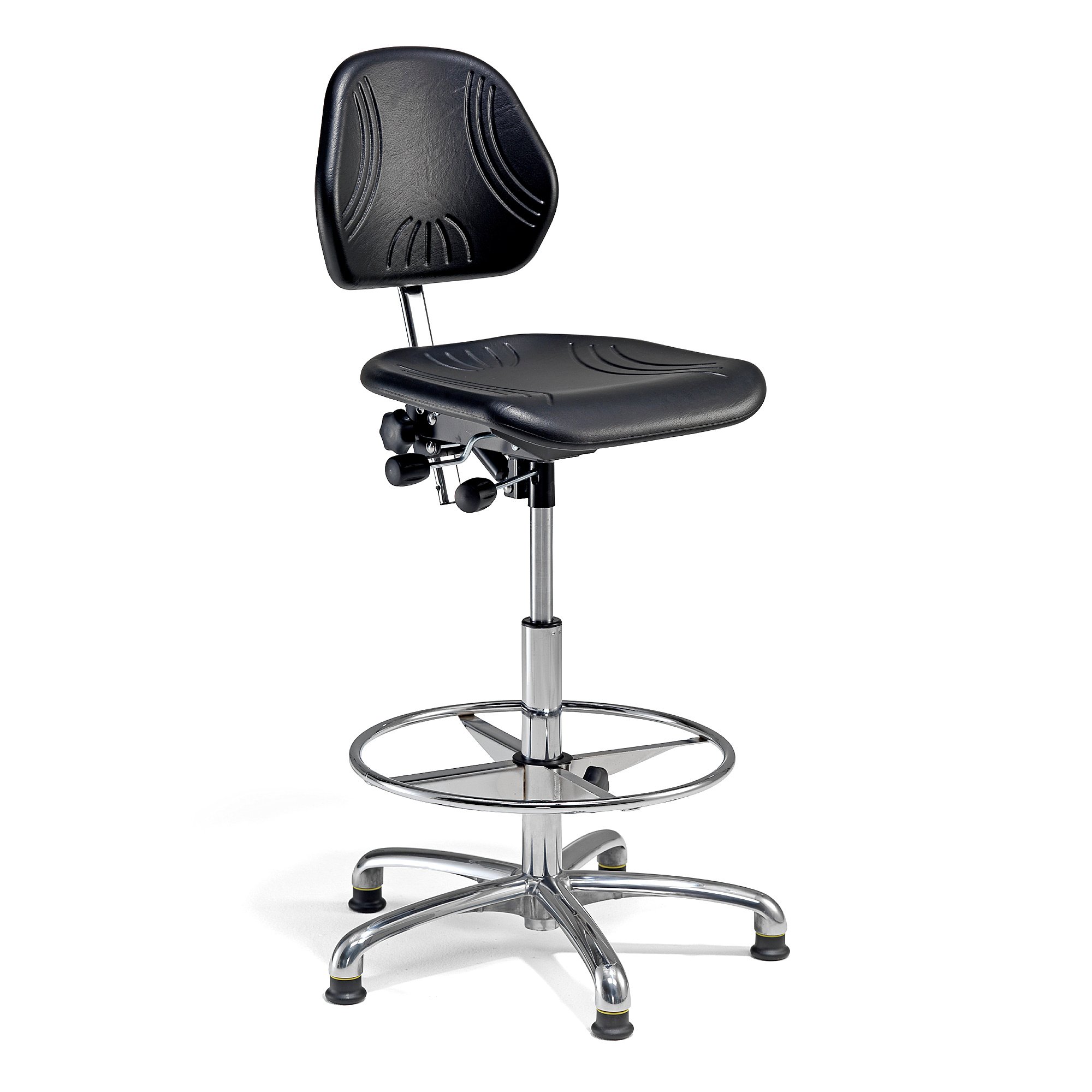 E-shop ESD pracovná dielenská stolička, s opierkou nôh, výška 700-960 mm