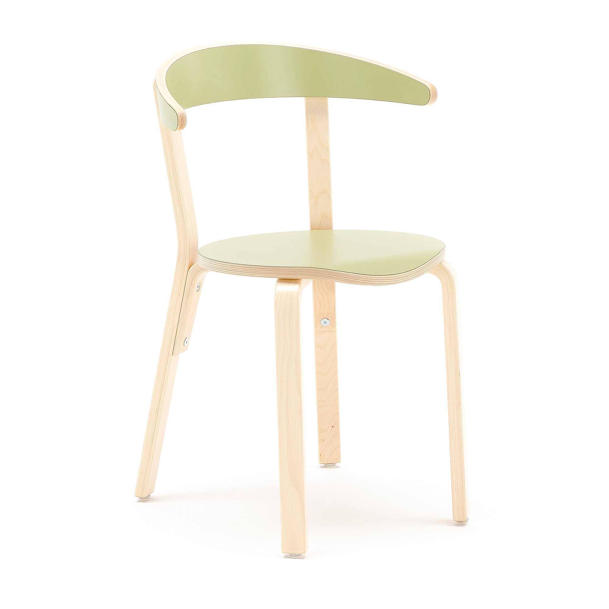 E-shop Detská jedálenská stolička LINUS, V 450 mm, breza, laminát - zelená