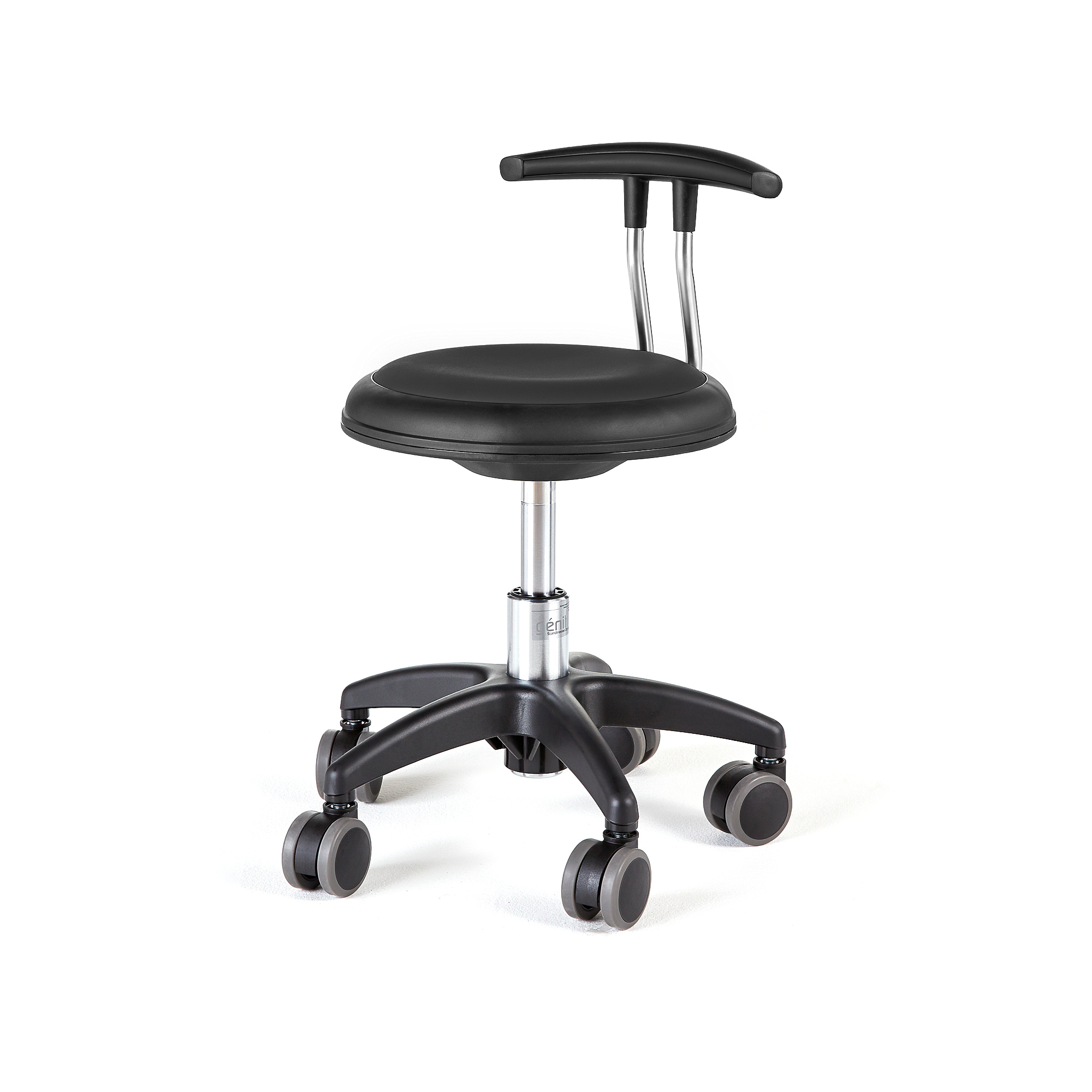 E-shop Mobilná pracovná stolička STAR, V 300-380 mm, čierna