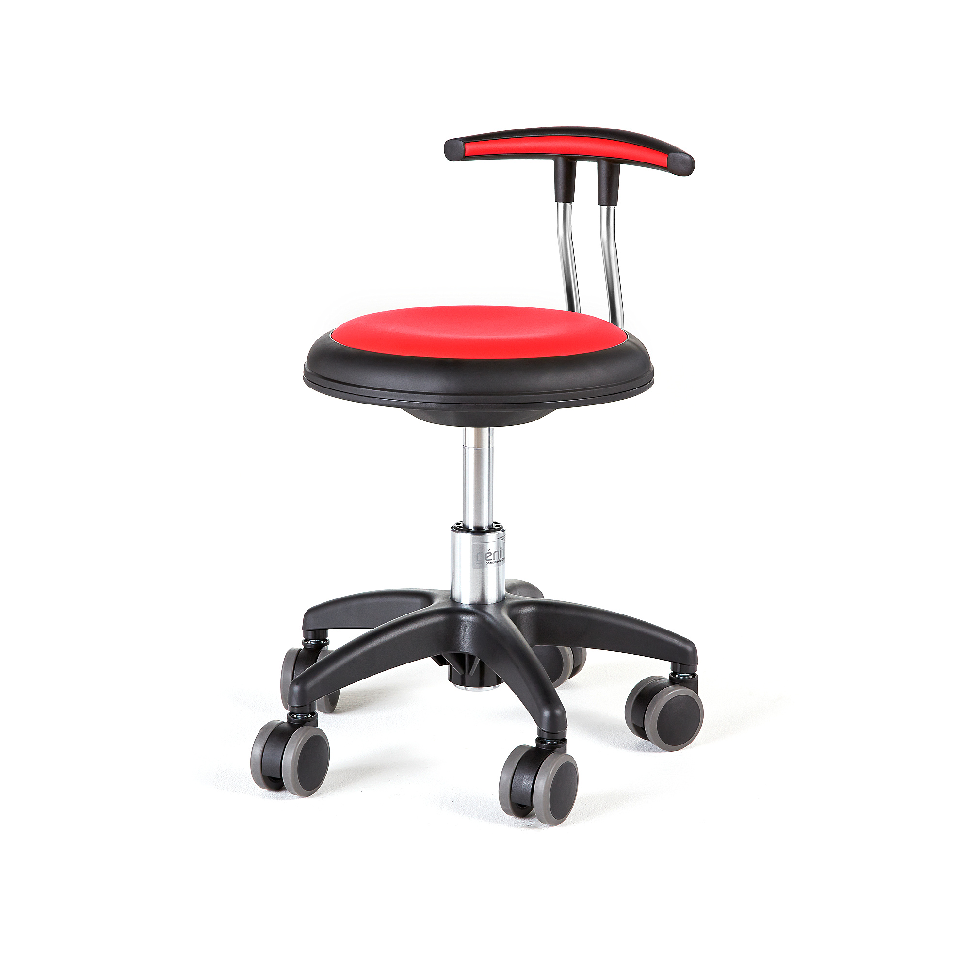 E-shop Mobilná pracovná stolička STAR, V 300-380 mm, červená