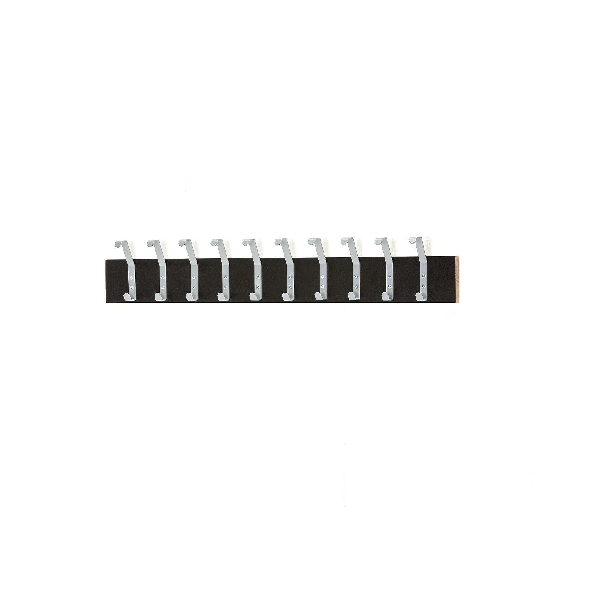 E-shop Nástenný vešiak HÄNGA, 1500 mm, 10 dvojitých háčikov, čierna