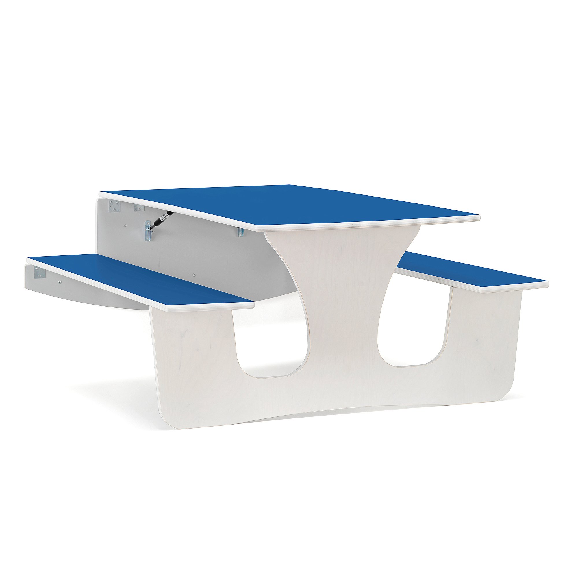 Nástěnný stůl LUCAS, 1200x1200x720 mm, bílá, modrá