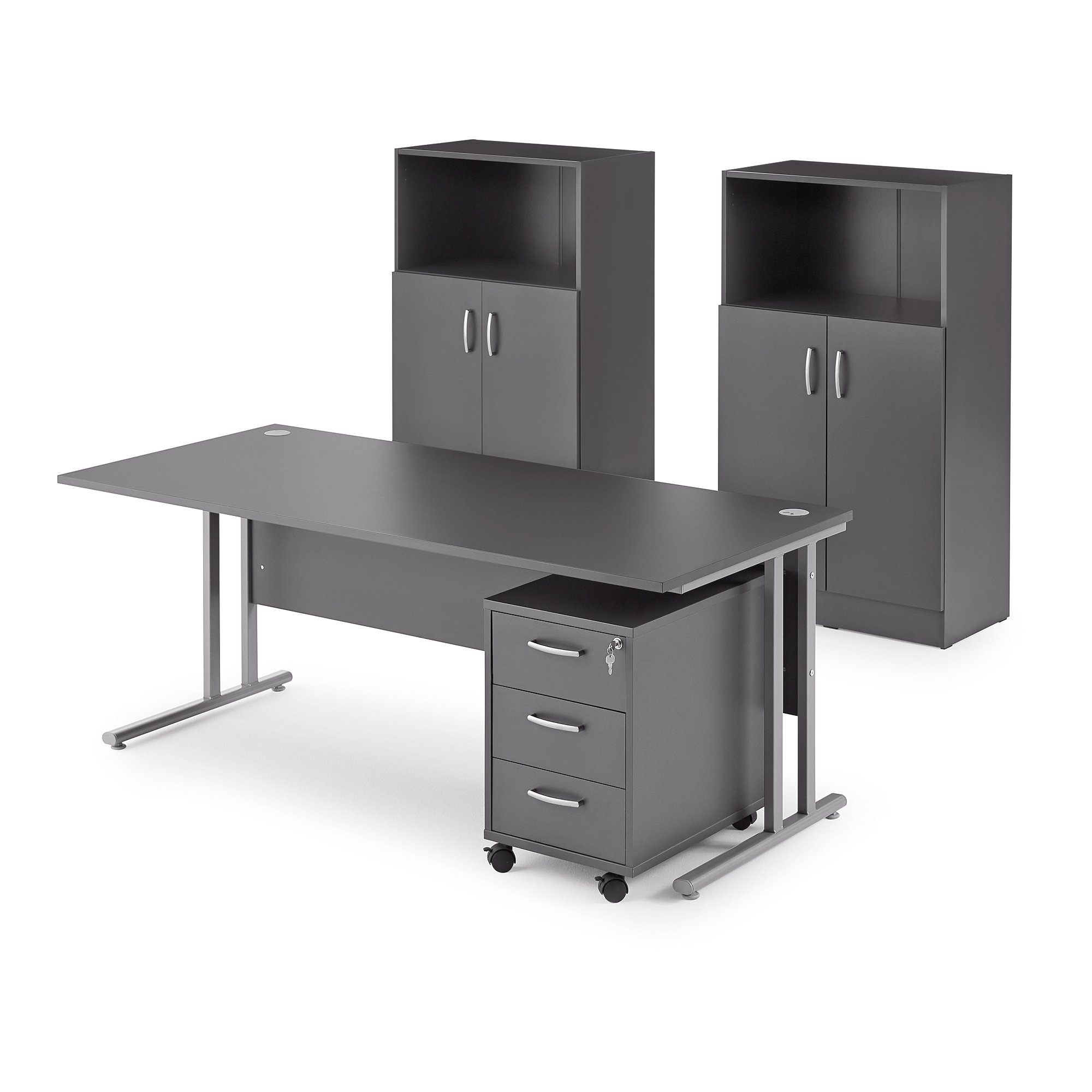 E-shop Kancelárska zostava Flexus: stôl + kancelársky kontajner + 2 skrinky