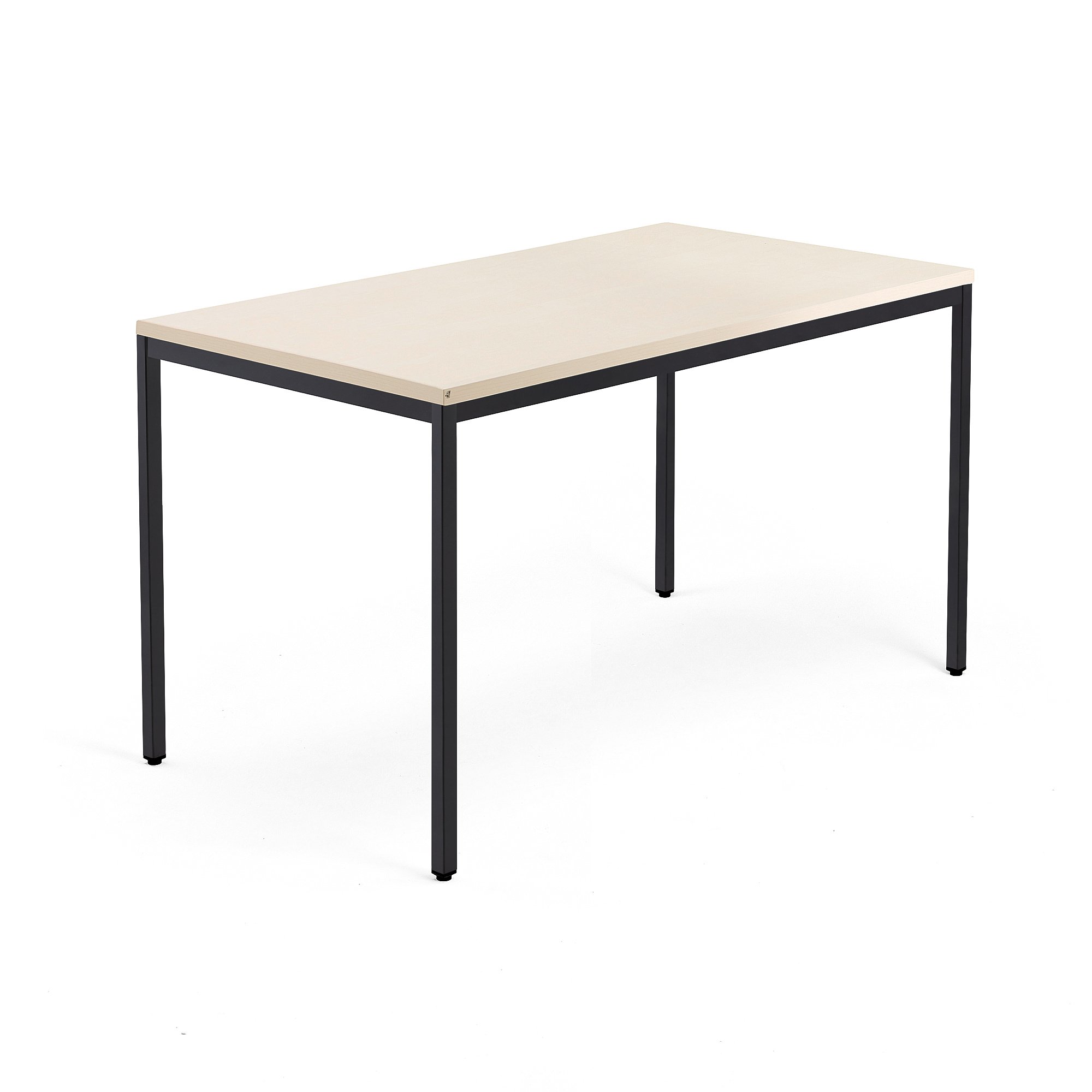 Psací stůl QBUS, 4 nohy, 1400x800 mm, černý rám, bříza