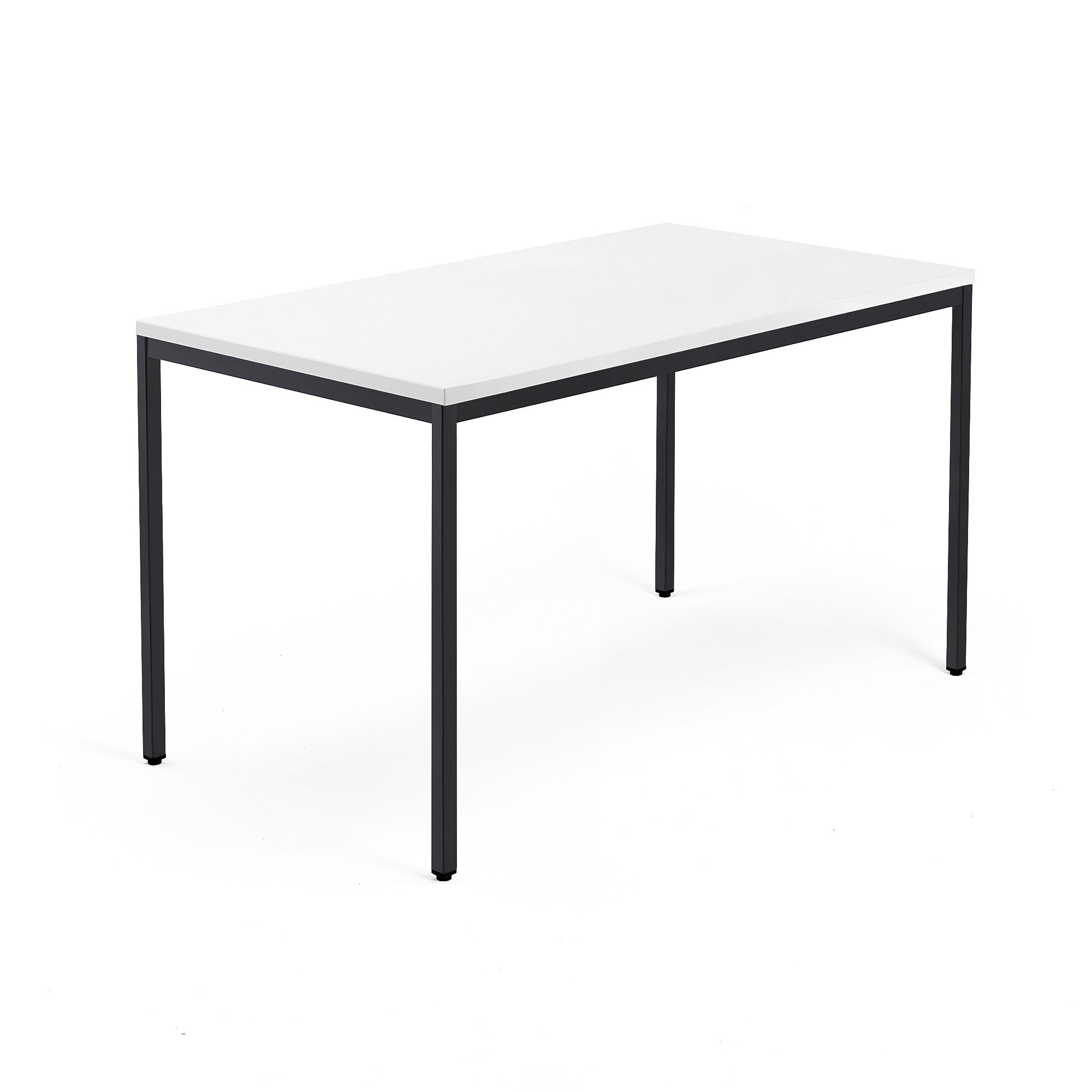 Levně Psací stůl QBUS, 4 nohy, 1400x800 mm, černý rám, bílá
