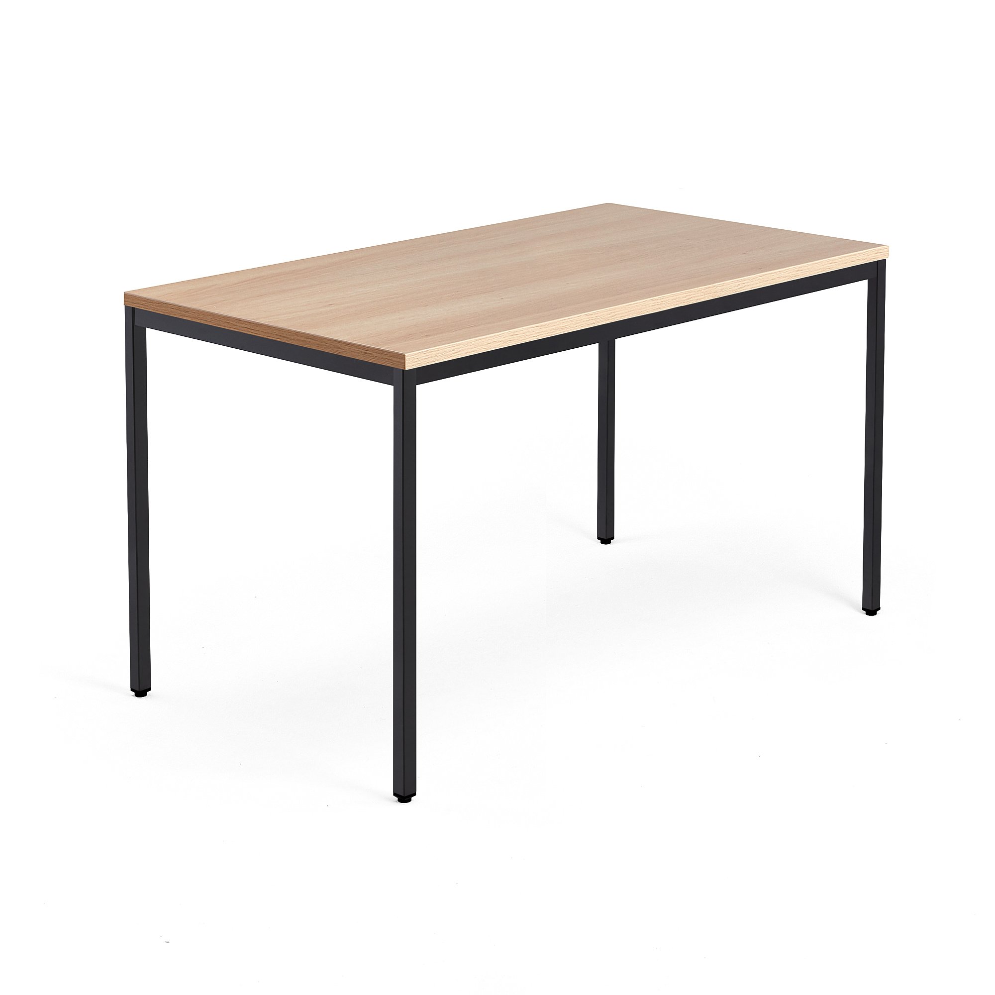 Psací stůl QBUS, 4 nohy, 1400x800 mm, černý rám, dub