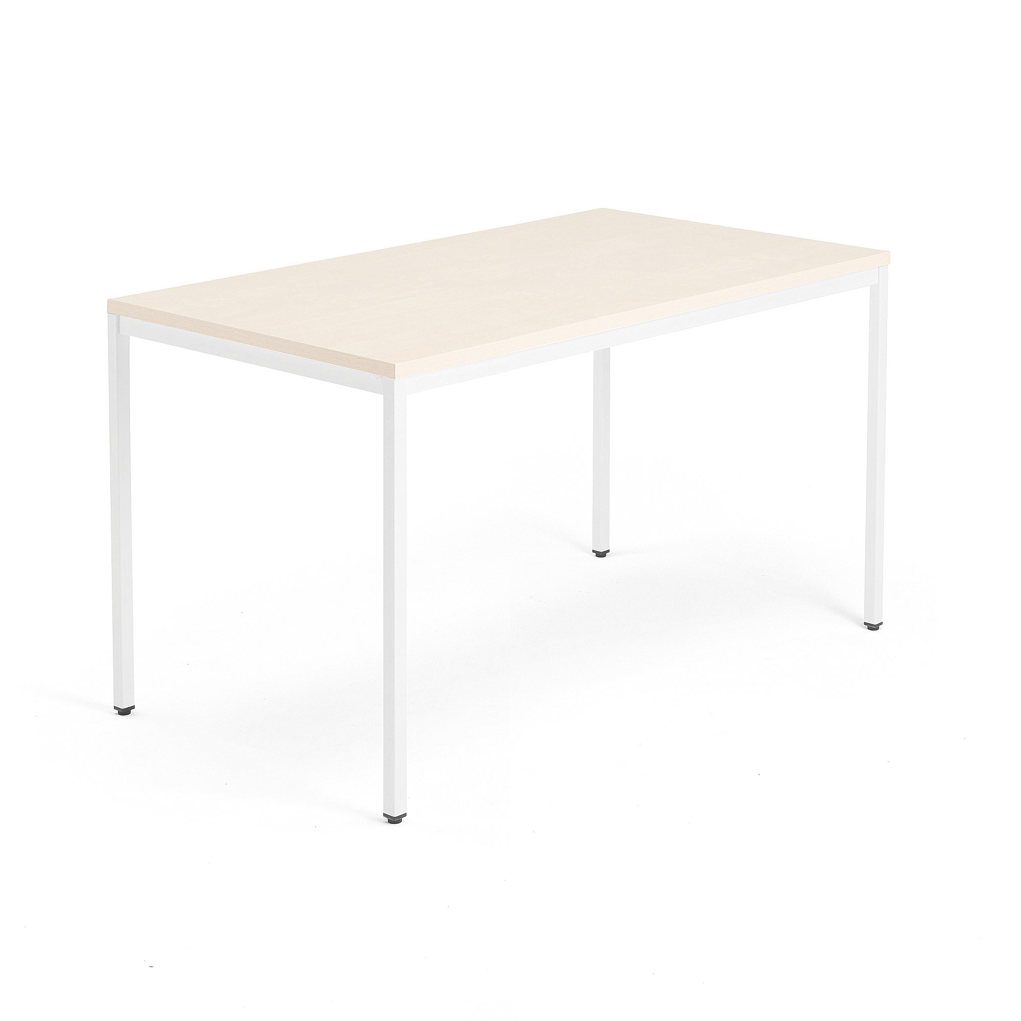 Psací stůl QBUS, 4 nohy, 1400x800 mm, bílý rám, bříza