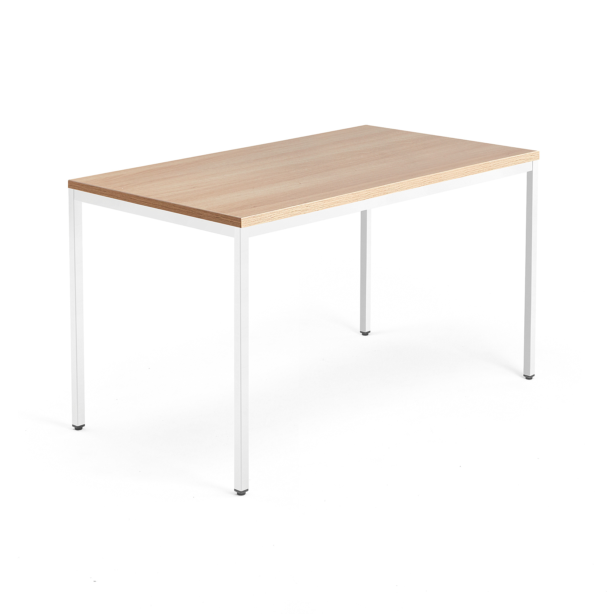 Levně Psací stůl QBUS, 4 nohy, 1400x800 mm, bílý rám, dub