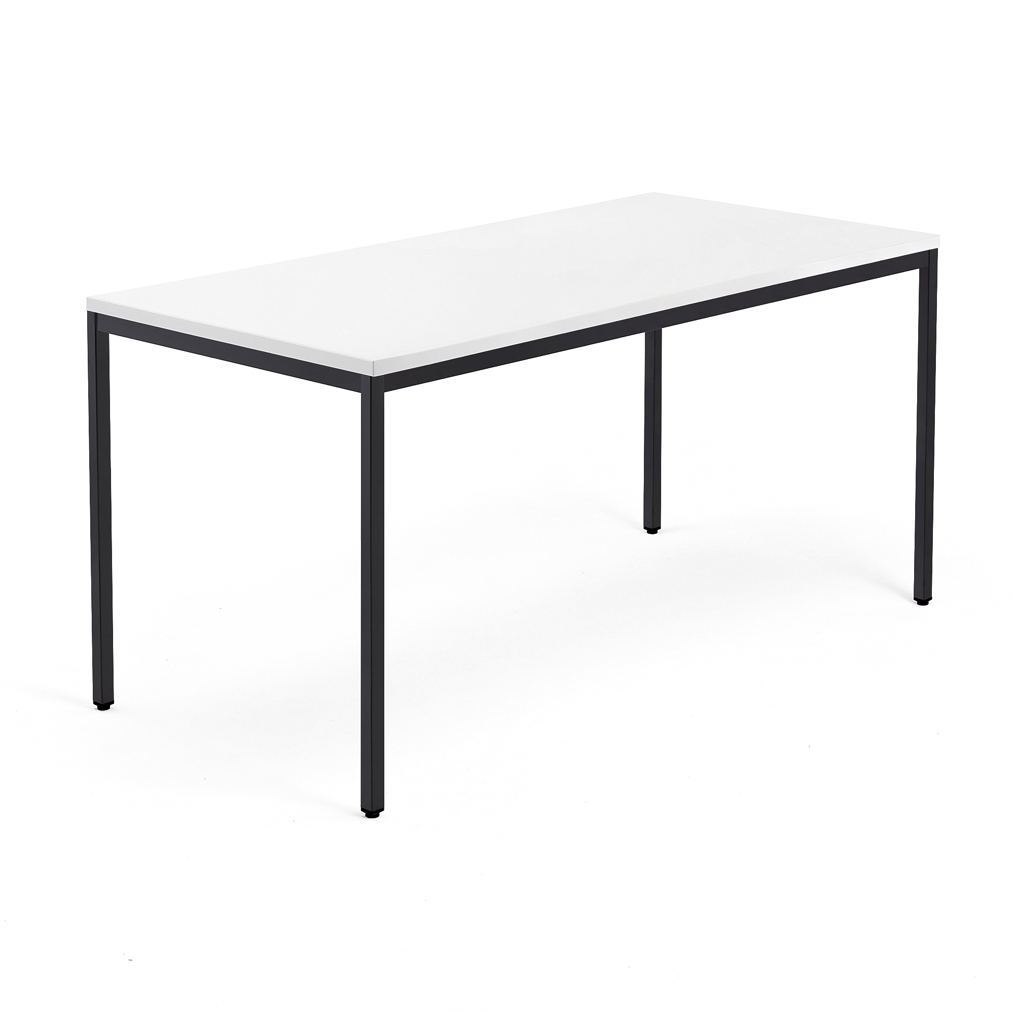 Stôl MODULUS, 1600x800 mm, čierna konštrukcia, biely