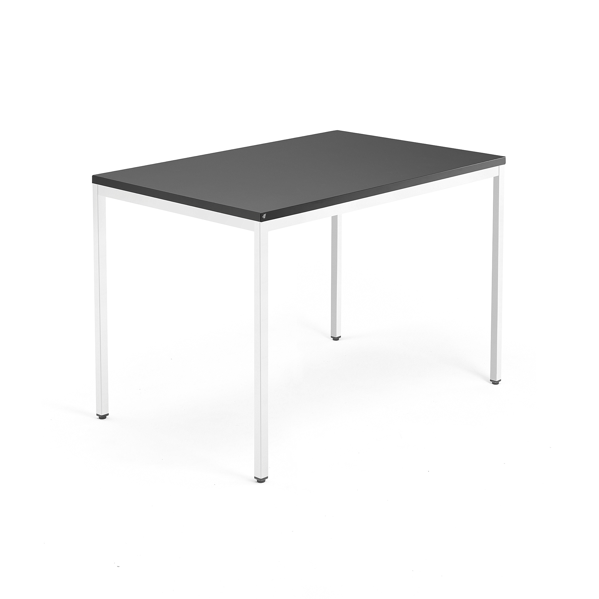 Levně Psací stůl QBUS, 4 nohy, 1200x800 mm, bílý rám, černá