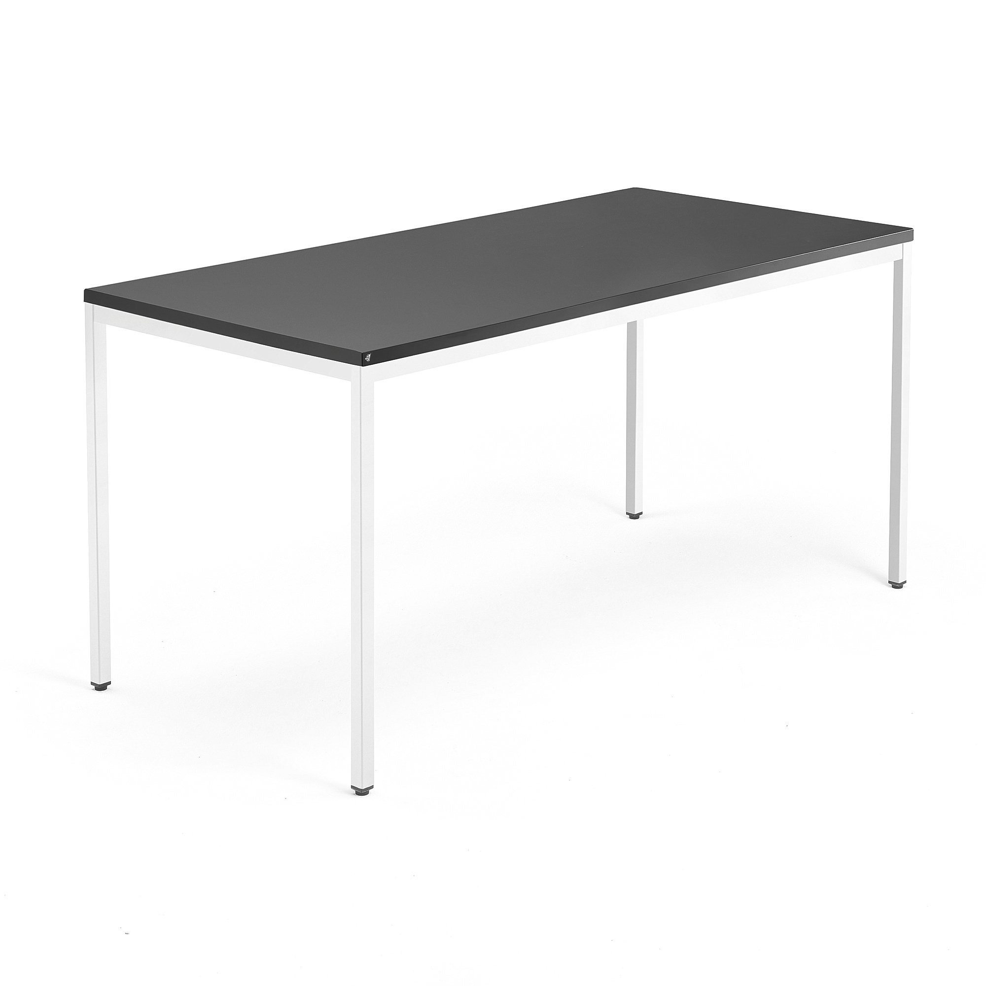 Levně Jednací stůl QBUS, 4 nohy, 1600x800 mm, bílý rám, černá
